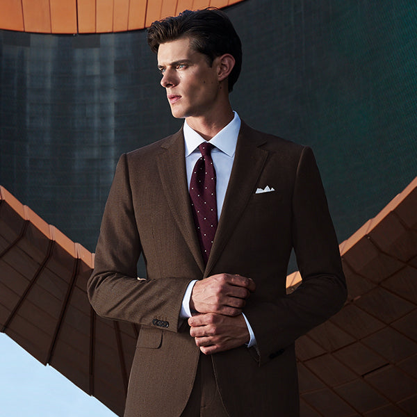 brown dress shirt and tie Hisdern Non-iron Brown Dress Shirt and Striped Tie M main image 0