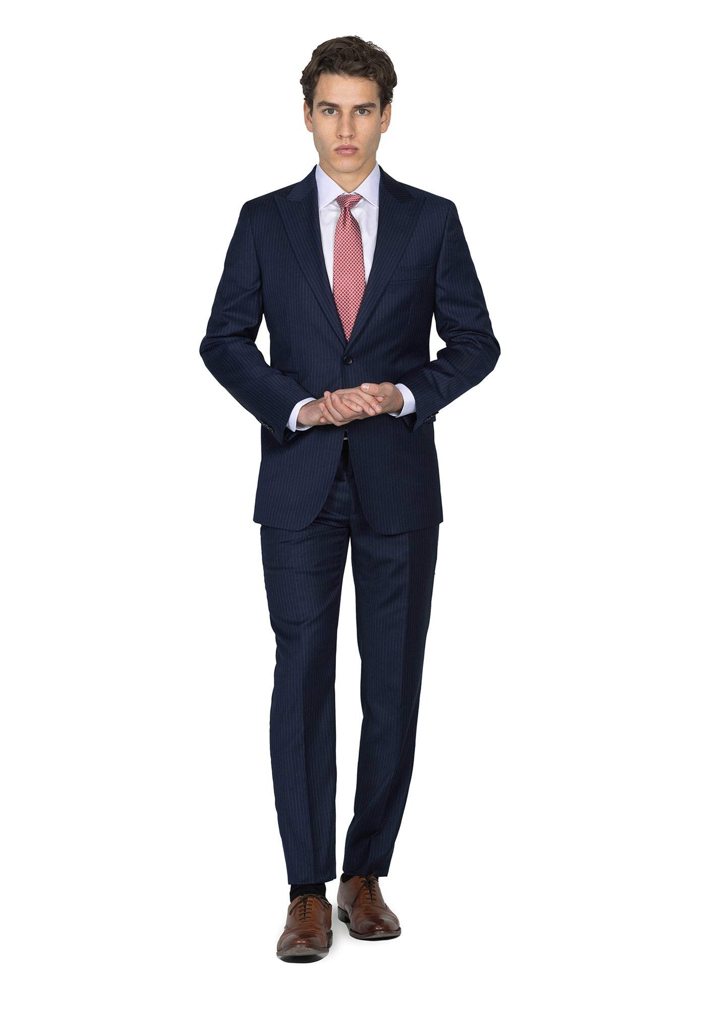Navy Blue Pinstripe Suit 2