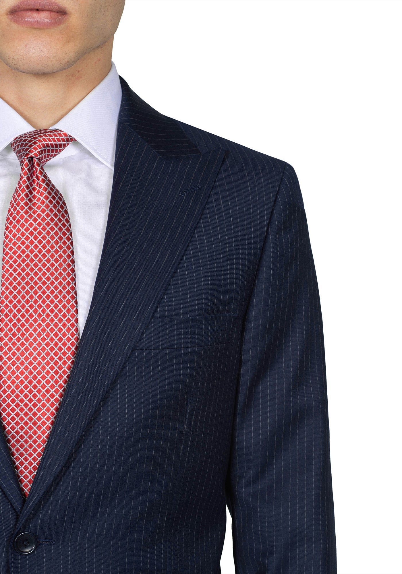 Navy Blue Pinstripe Suit 3