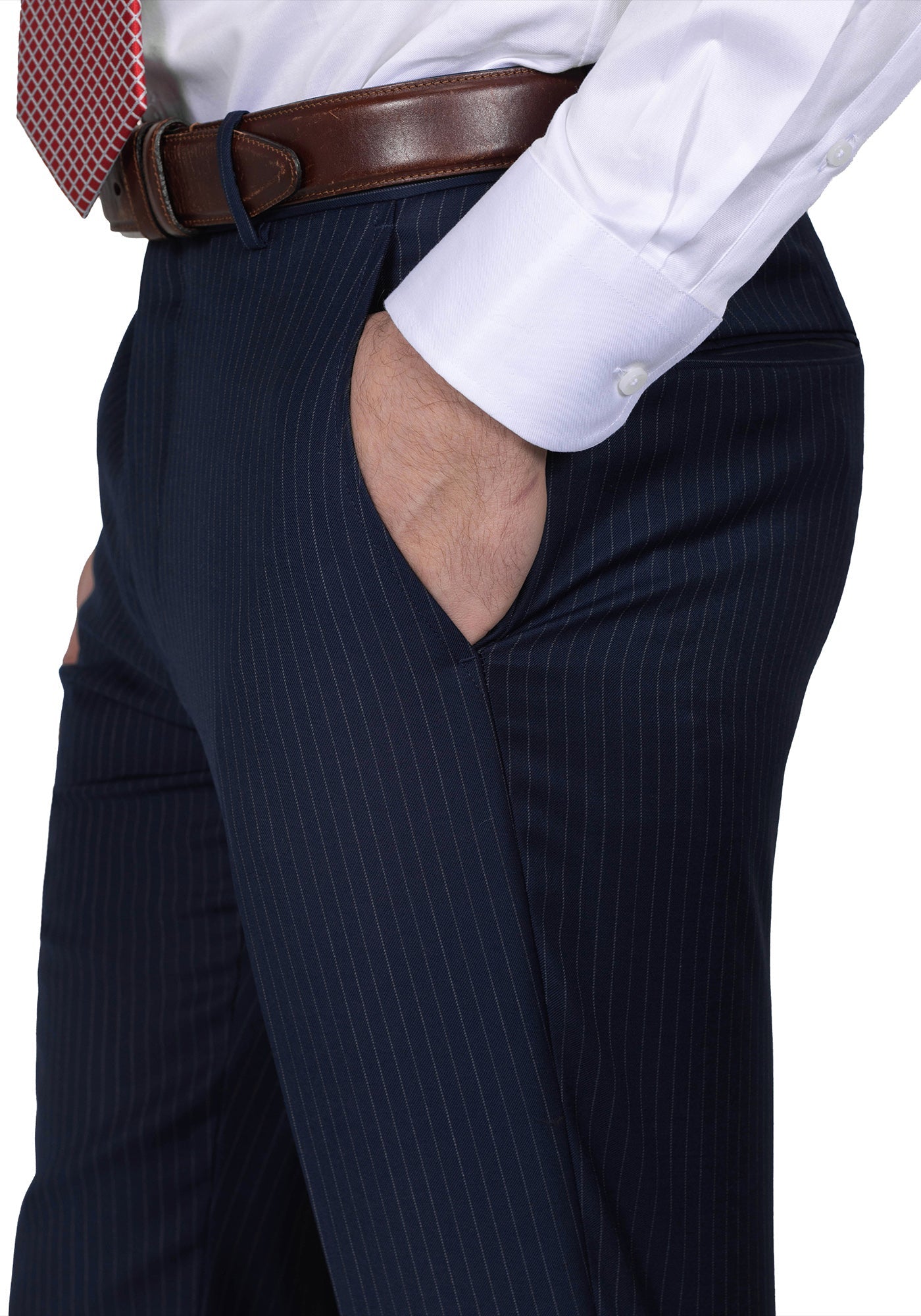 Navy Blue Pinstripe Suit 7