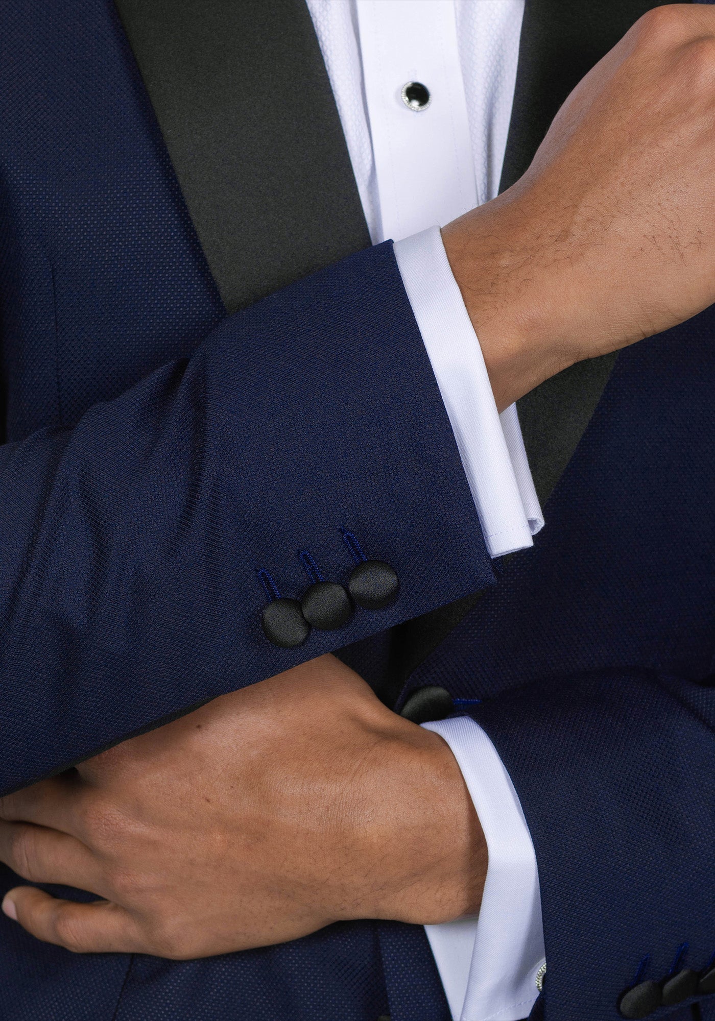 Navy Dotted Tuxedo Pants 3