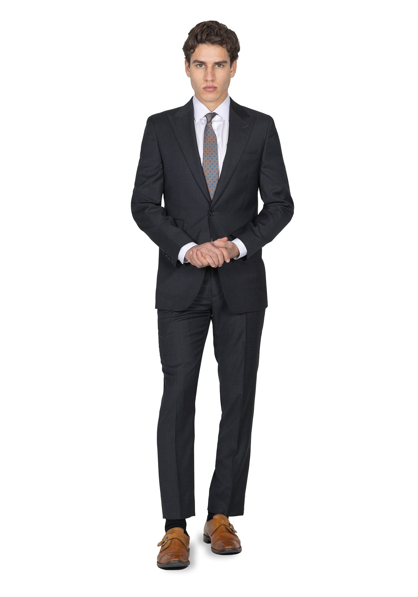 Grey And Charcoal Check Blazer 2