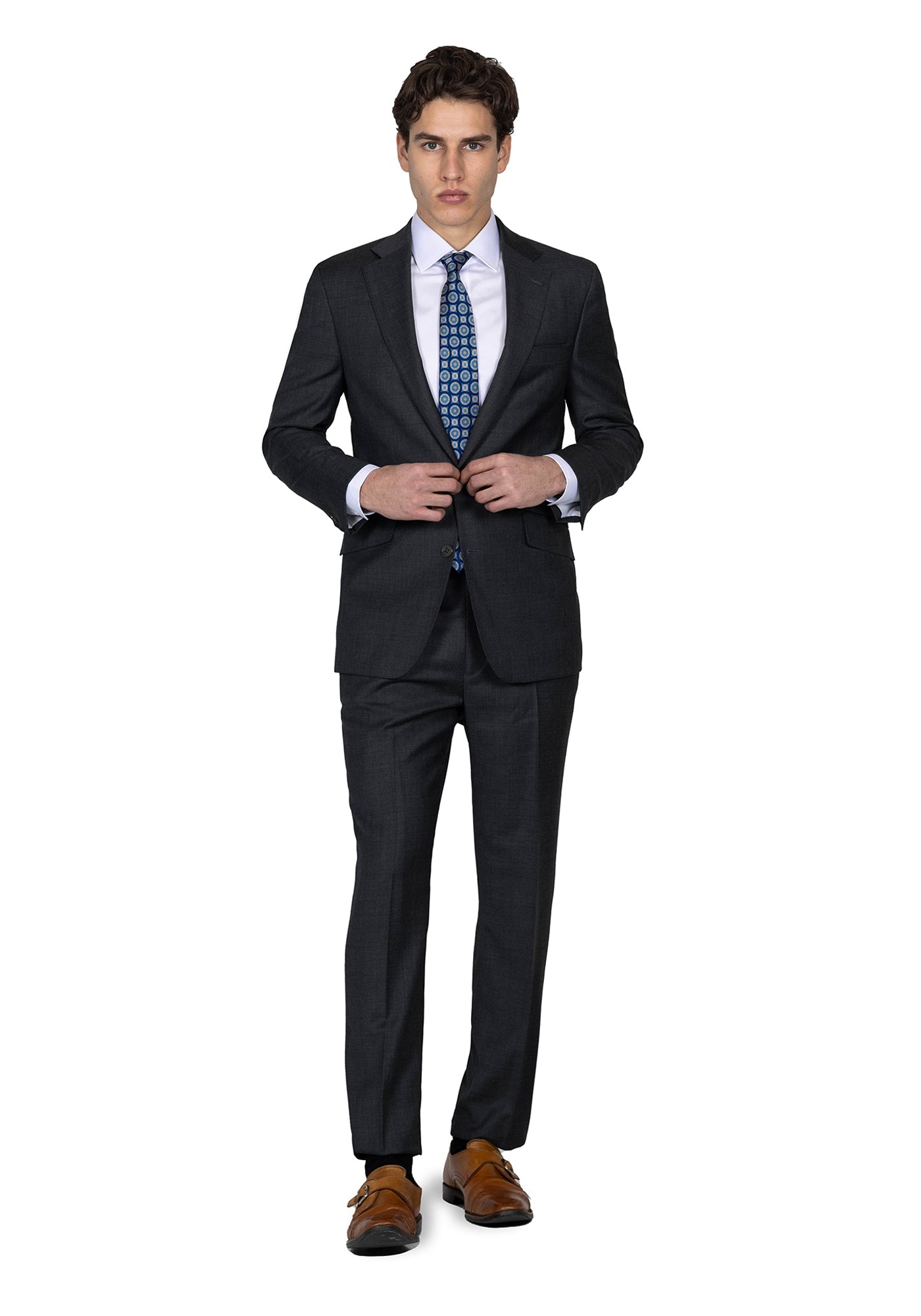 Charcoal Grey Sharkskin Suit 3
