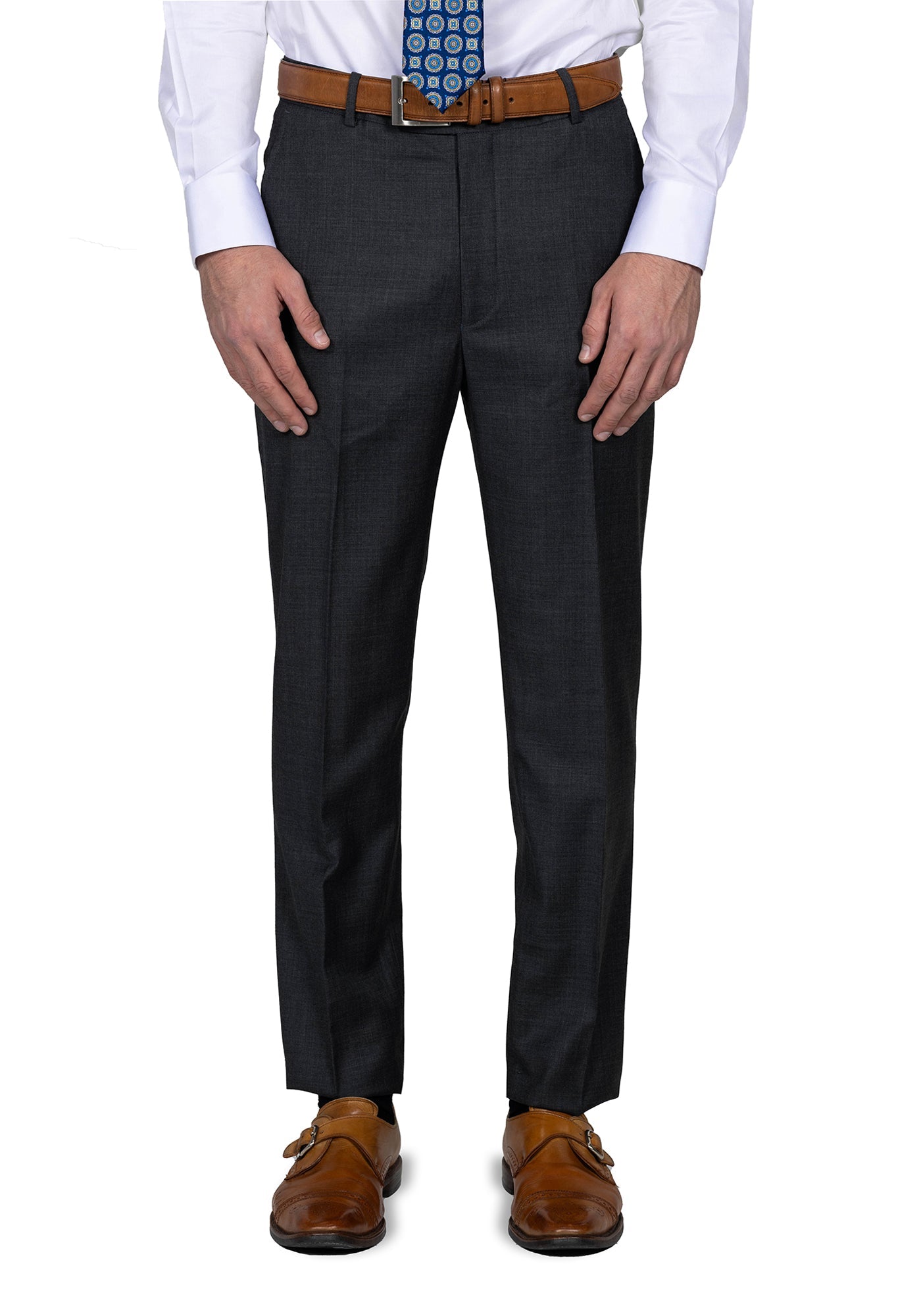 Charcoal Grey Sharkskin Custom Dress Pants