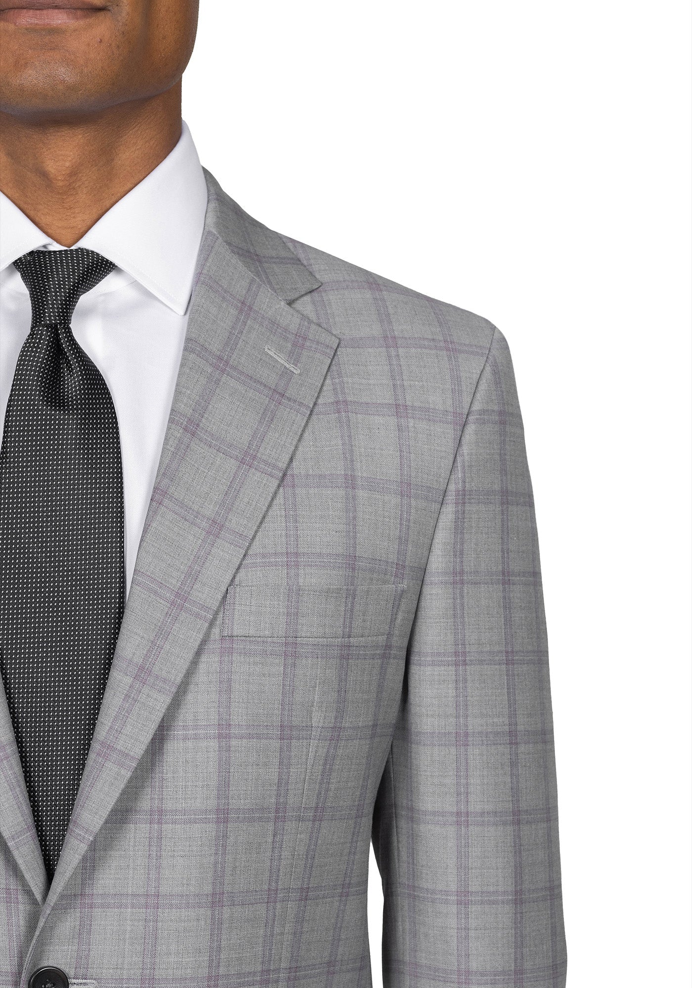 Grey and Purple Windowpane Suit 3