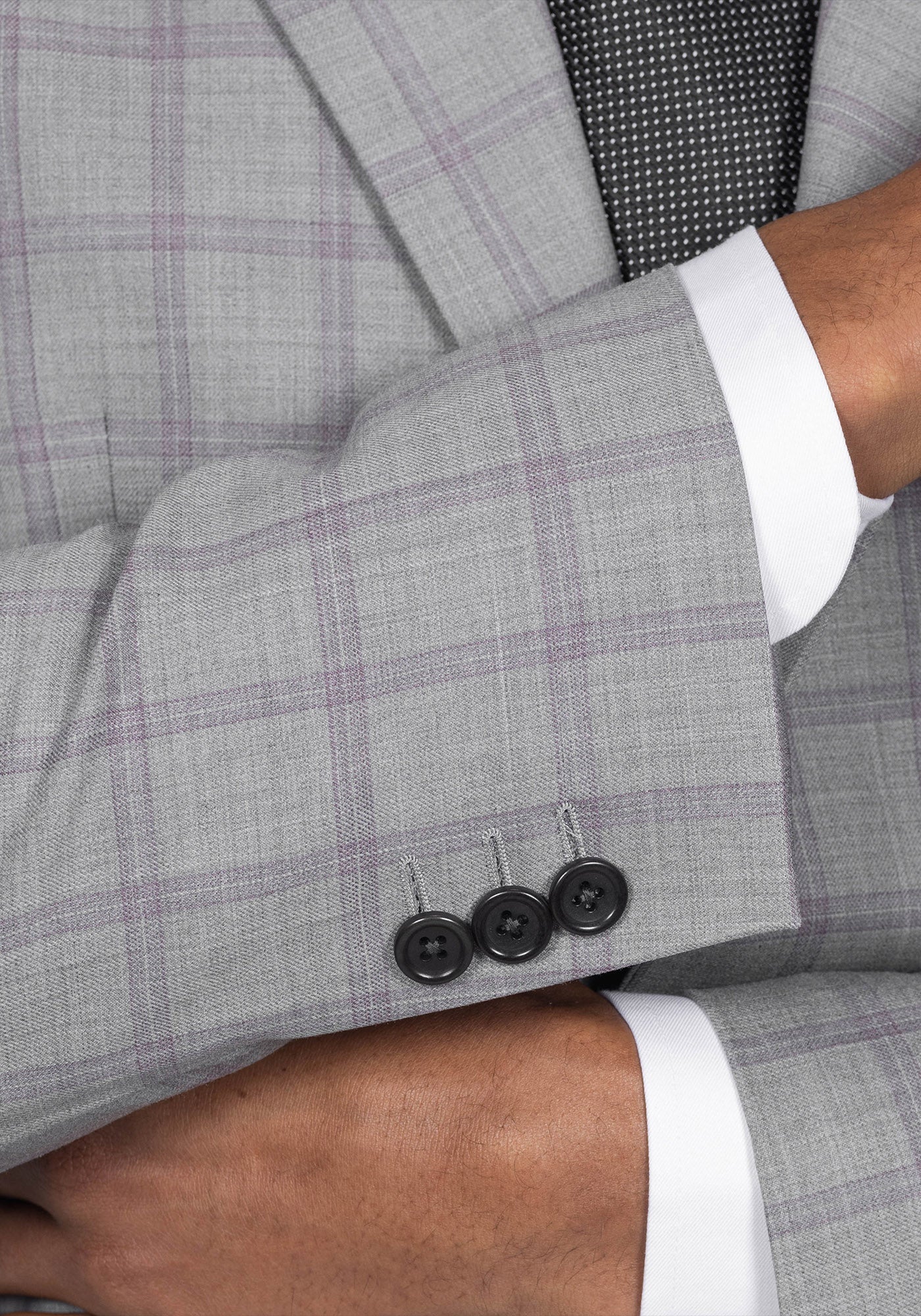 Grey and Purple Windowpane Suit 4