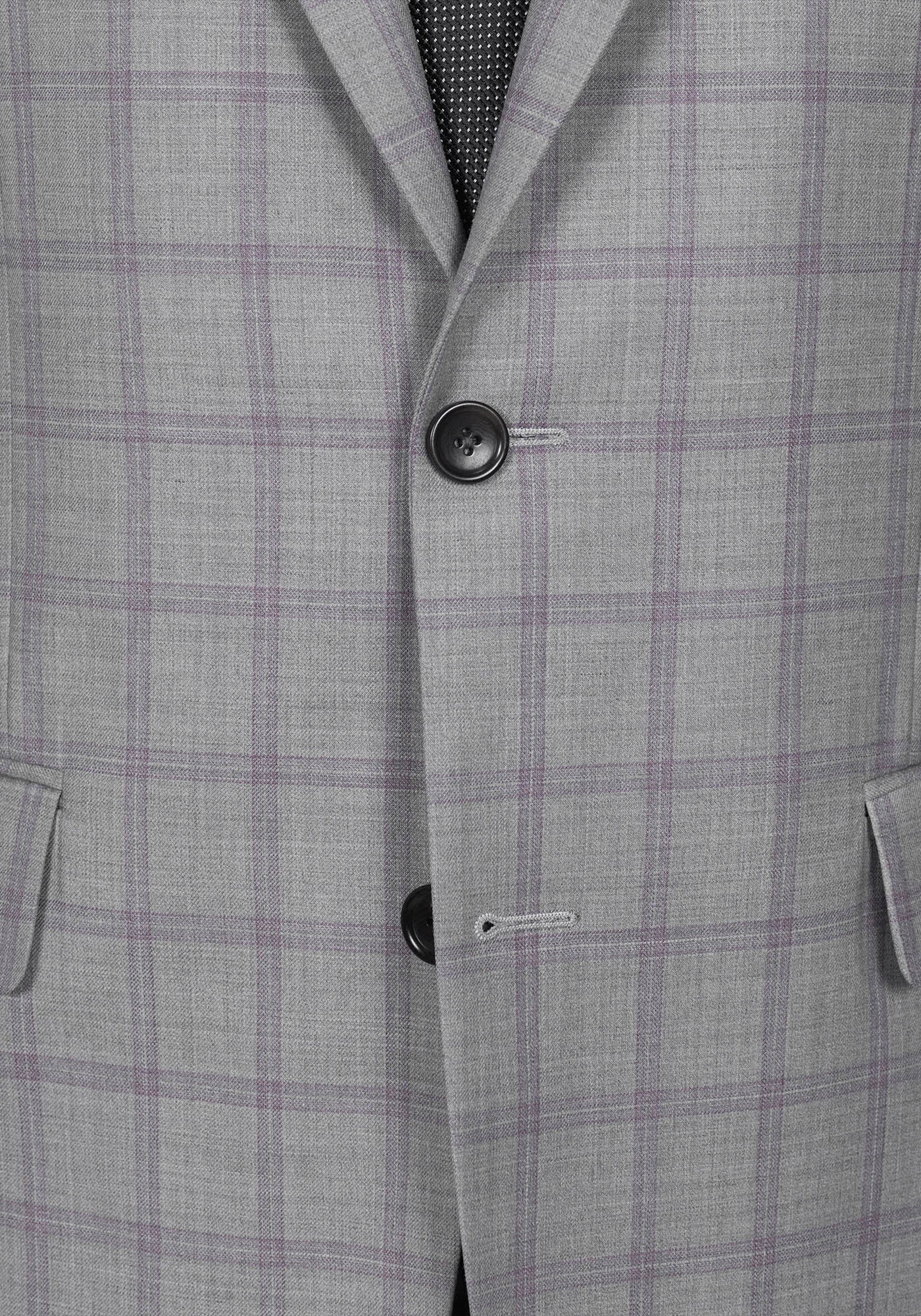 Grey and Purple Windowpane Suit 5