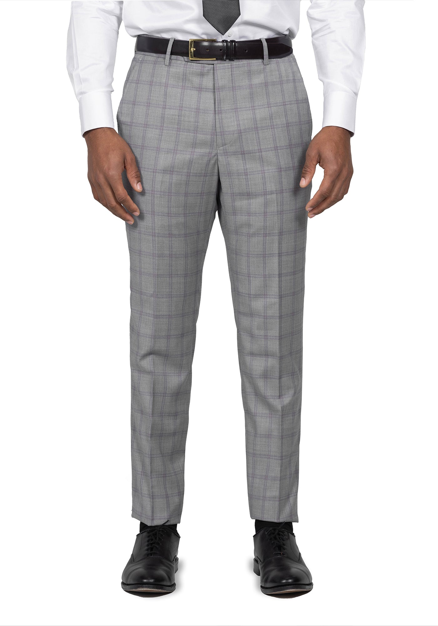 Grey and Purple Windowpane Suit 6