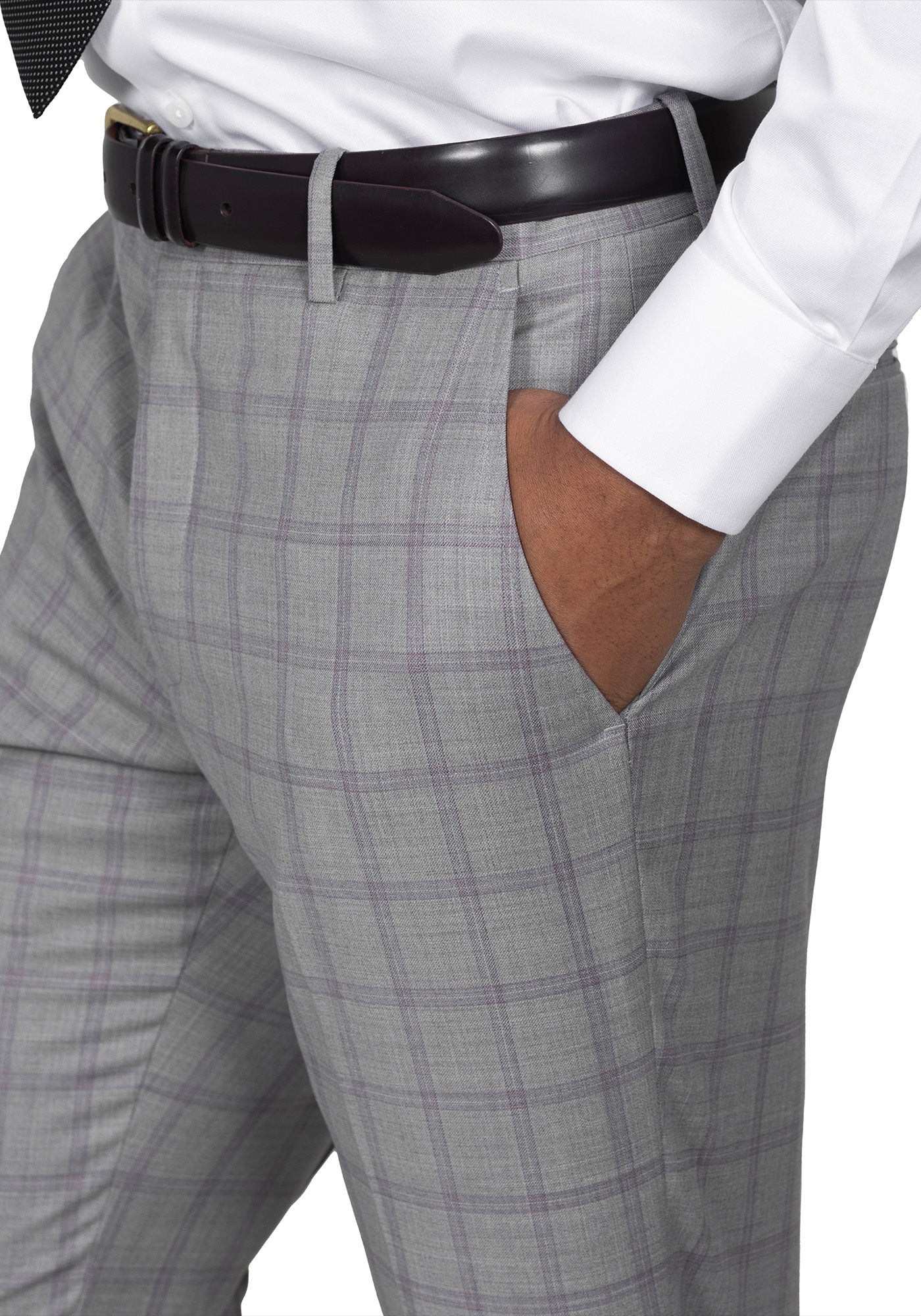 Grey and Purple Windowpane Suit 7