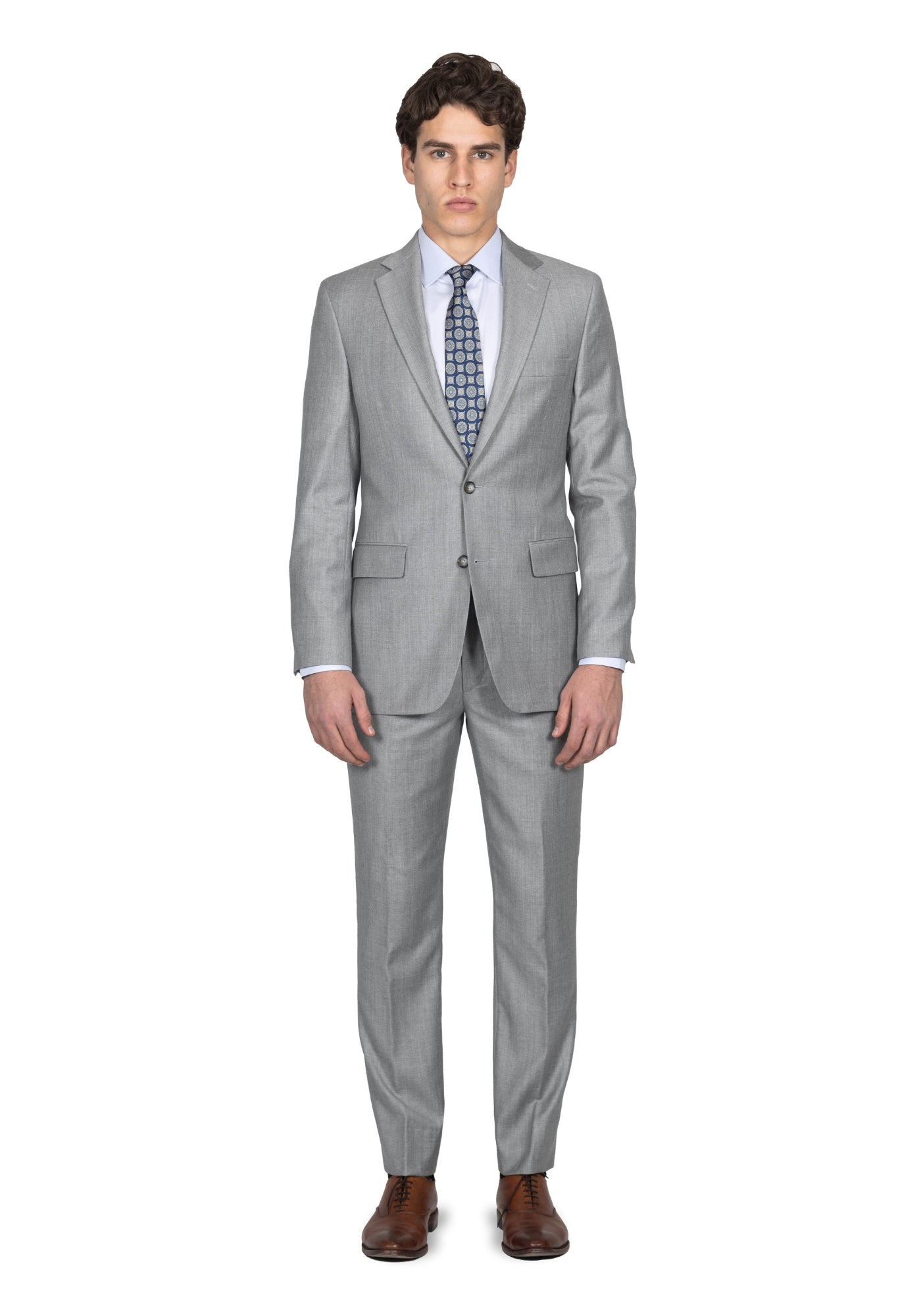 Stretch Light Grey Heather Suit