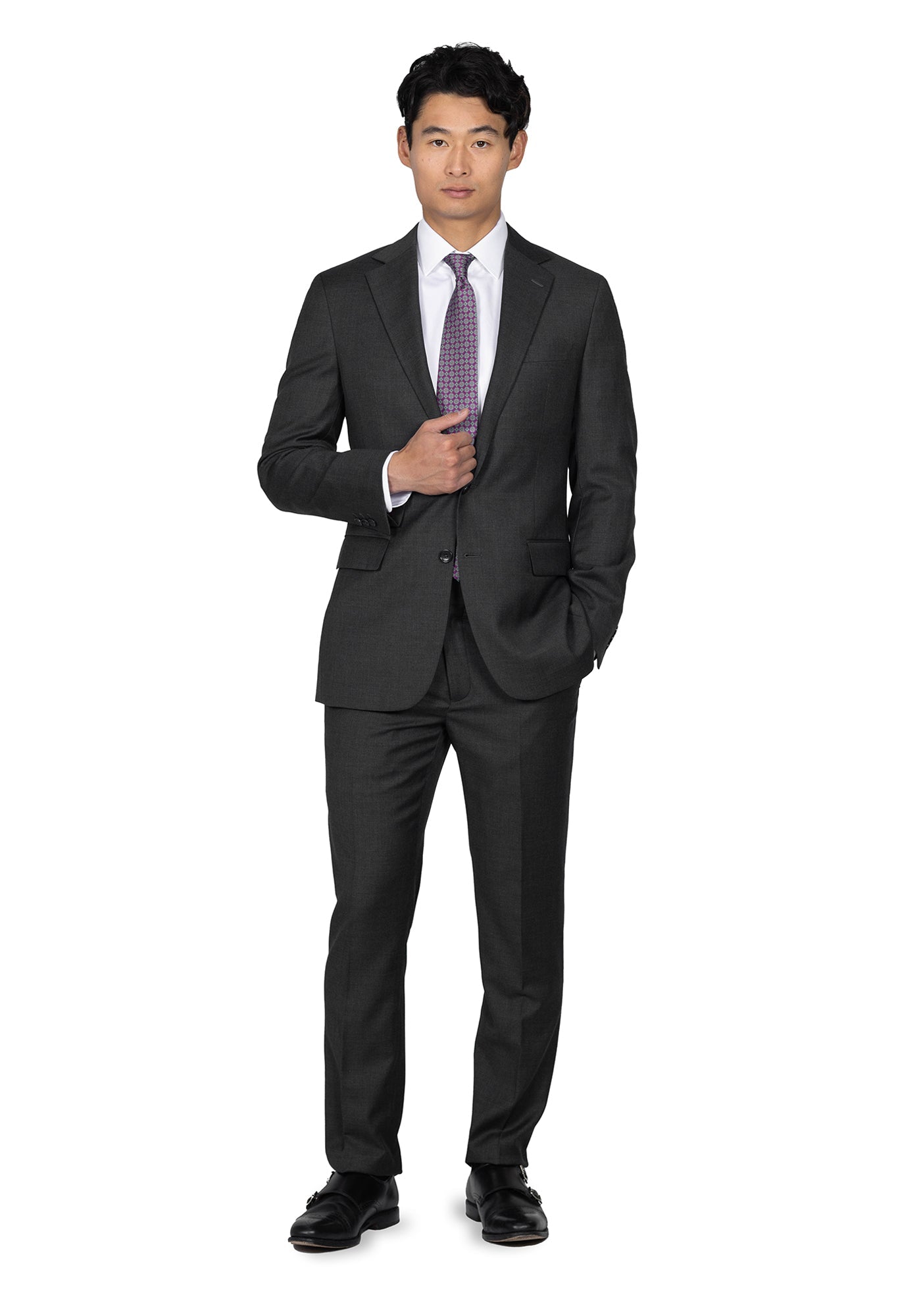 Solid Dark Grey Suit 2