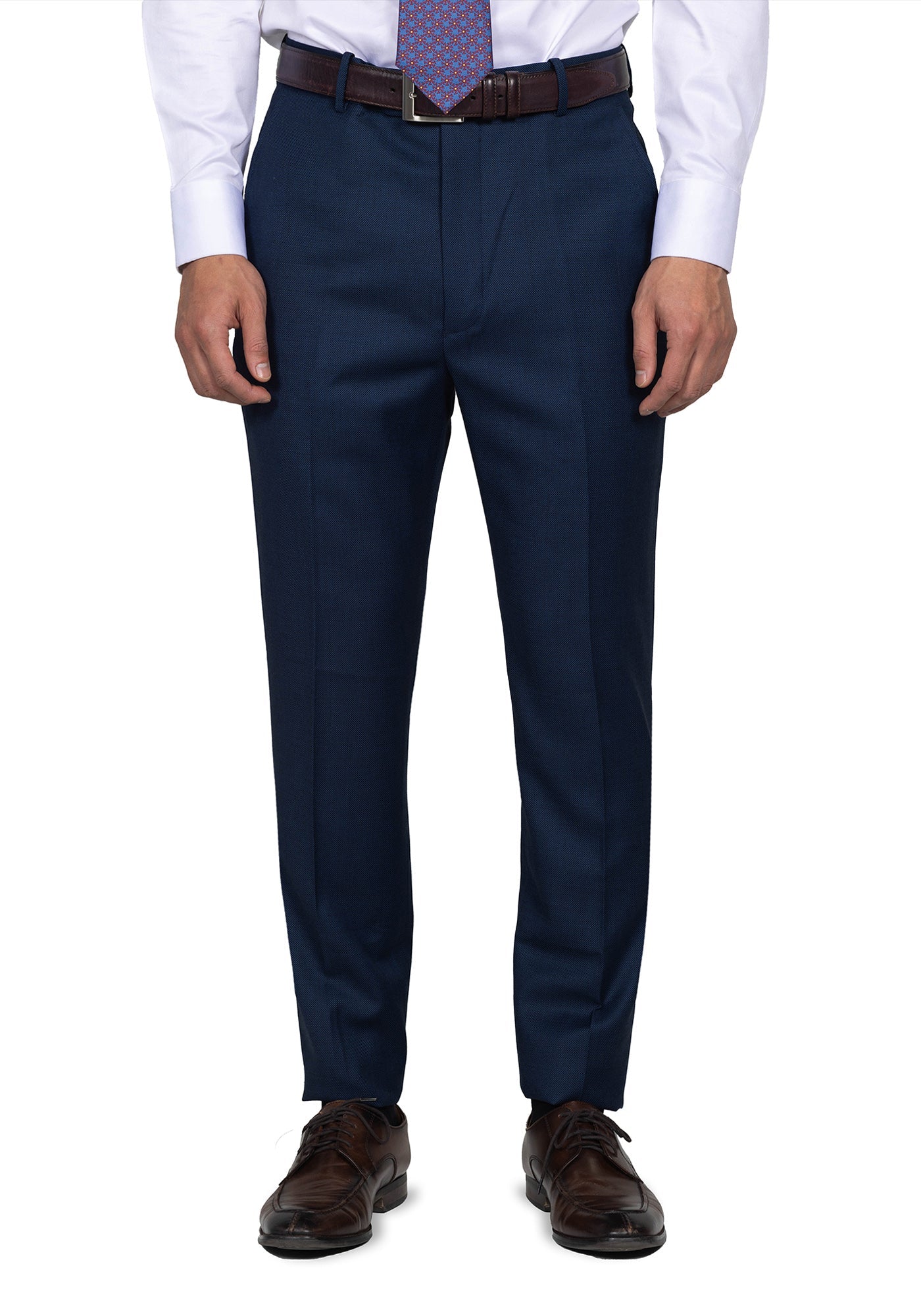 Navy Birdseye Custom Dress Pants – Black Lapel