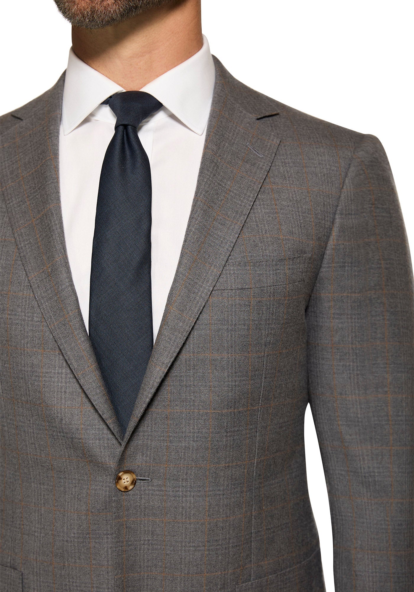 Grey and Tan Windowpane Flannel Suit 3
