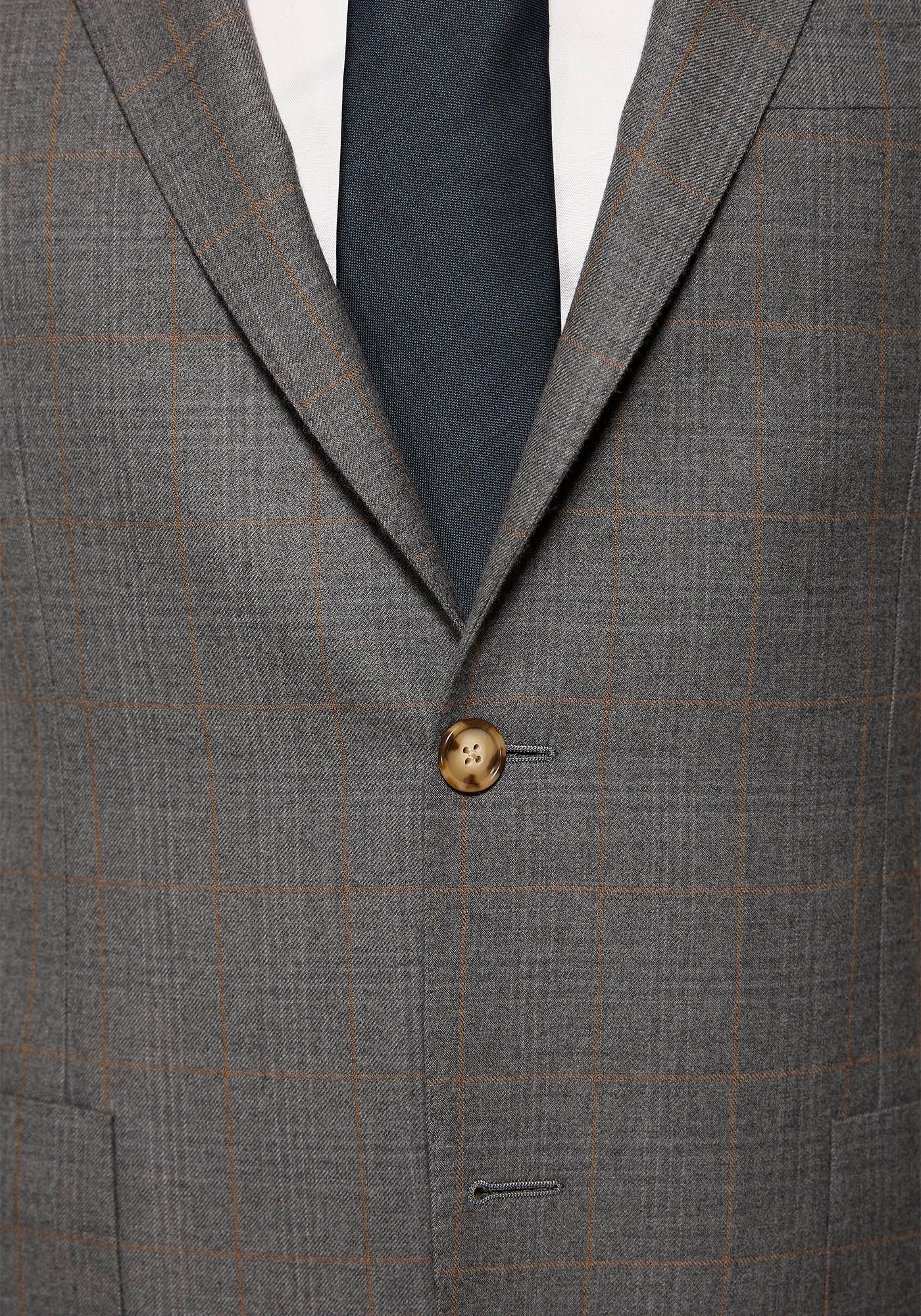 Grey and Tan Windowpane Flannel Suit 9