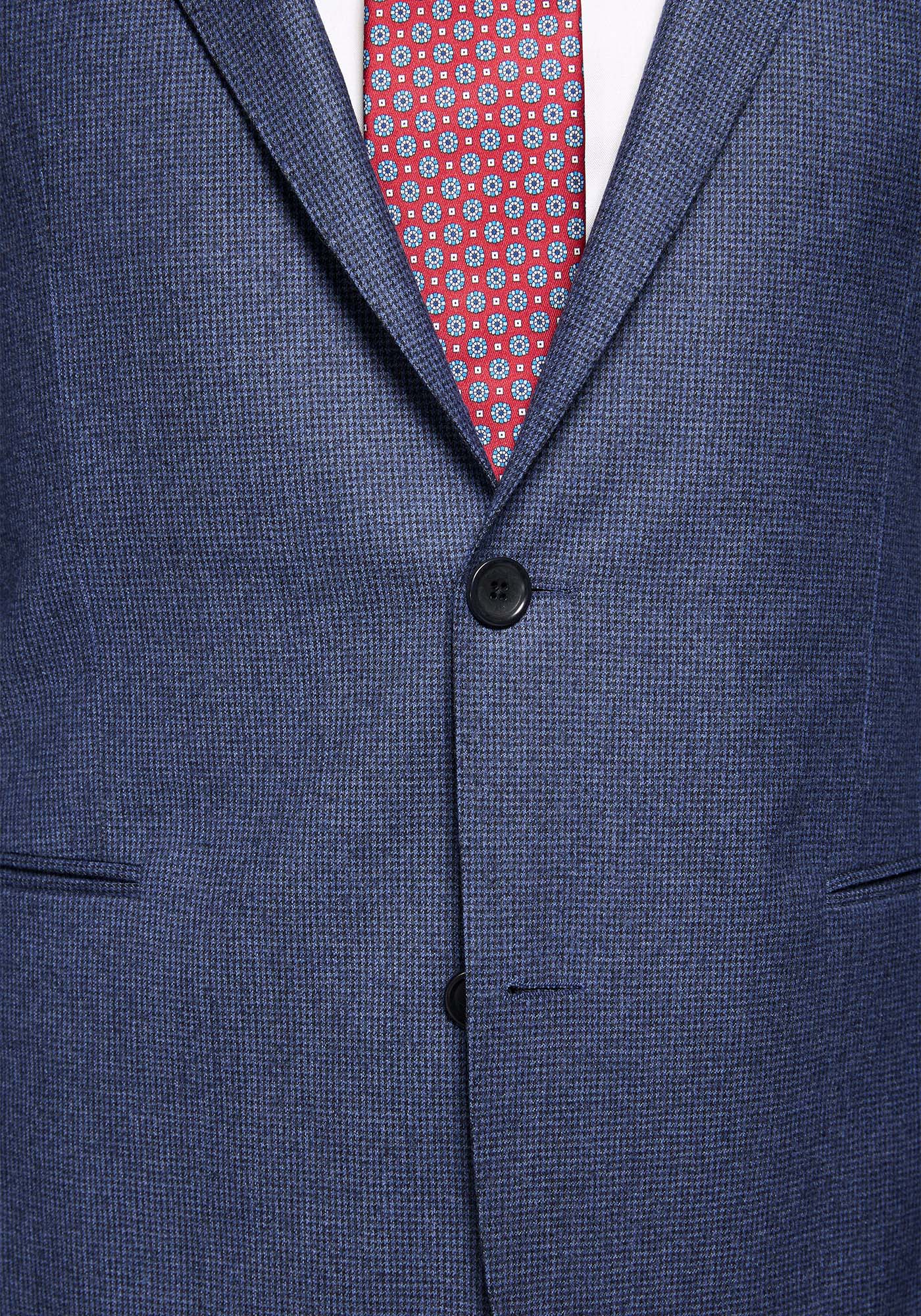 Blue Houndstooth Wool Flannel Suit 7