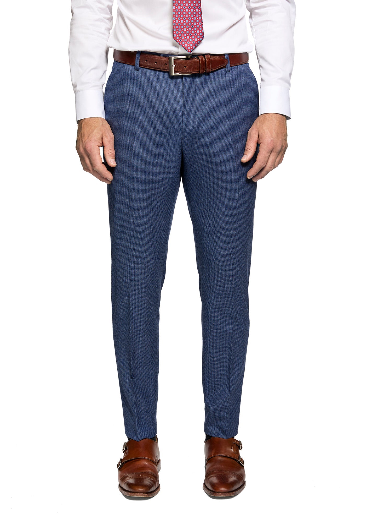 Blue Houndstooth Wool Flannel Suit 5