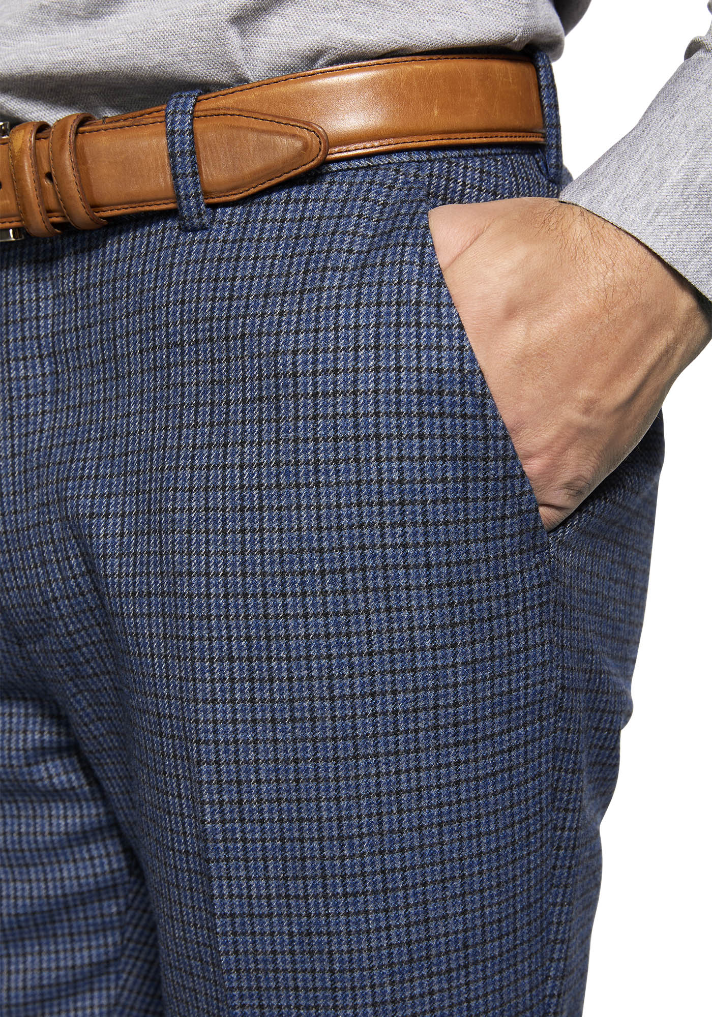 Steel Blue Houndstooth Flannel Dress Pants 2