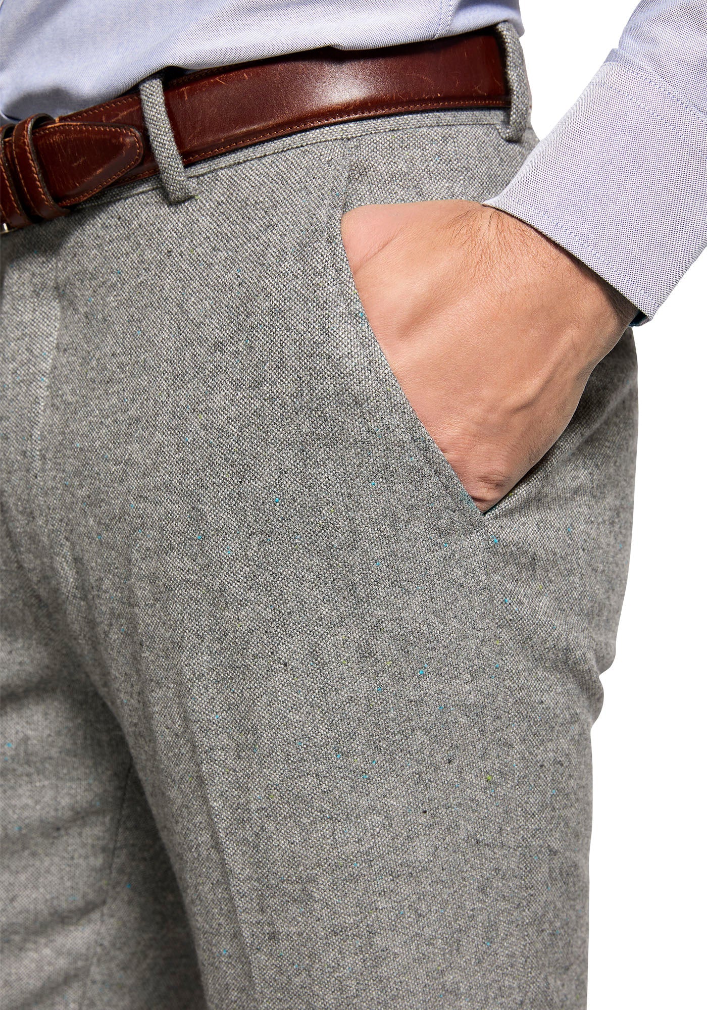 Lambswool Grey Donegal Dress Pants 7