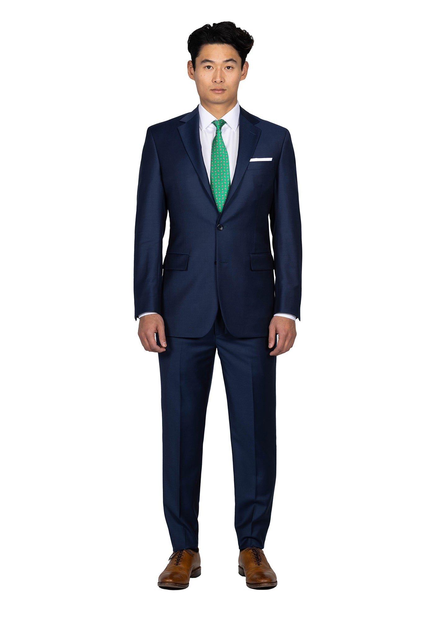 navy blue suit and green dress Navy blue suit and green dress