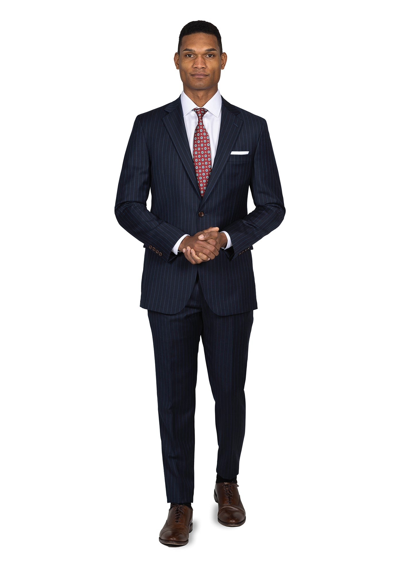 Navy Chalk Stripe Suit 3