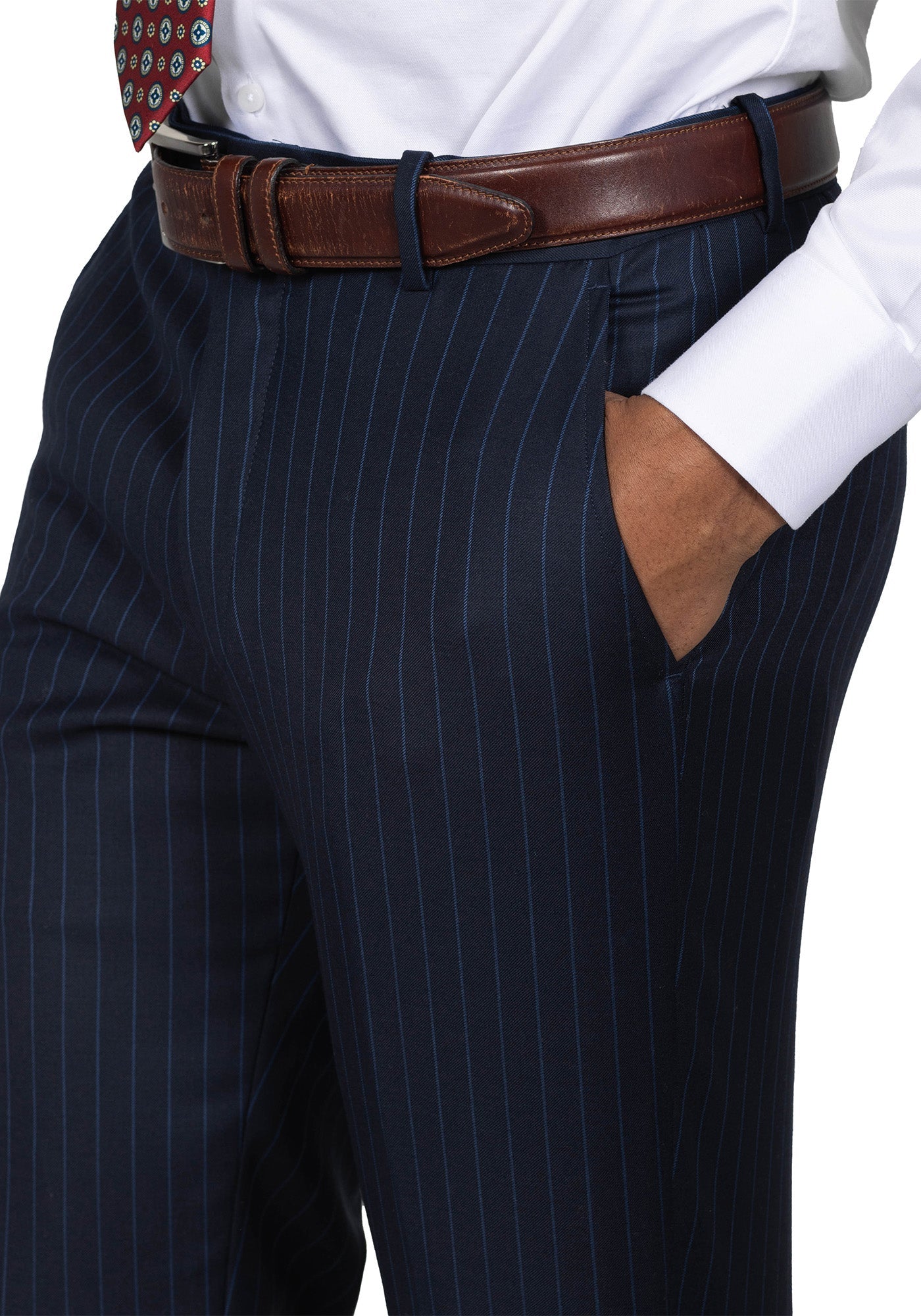 Navy Chalk Stripe Suit 8