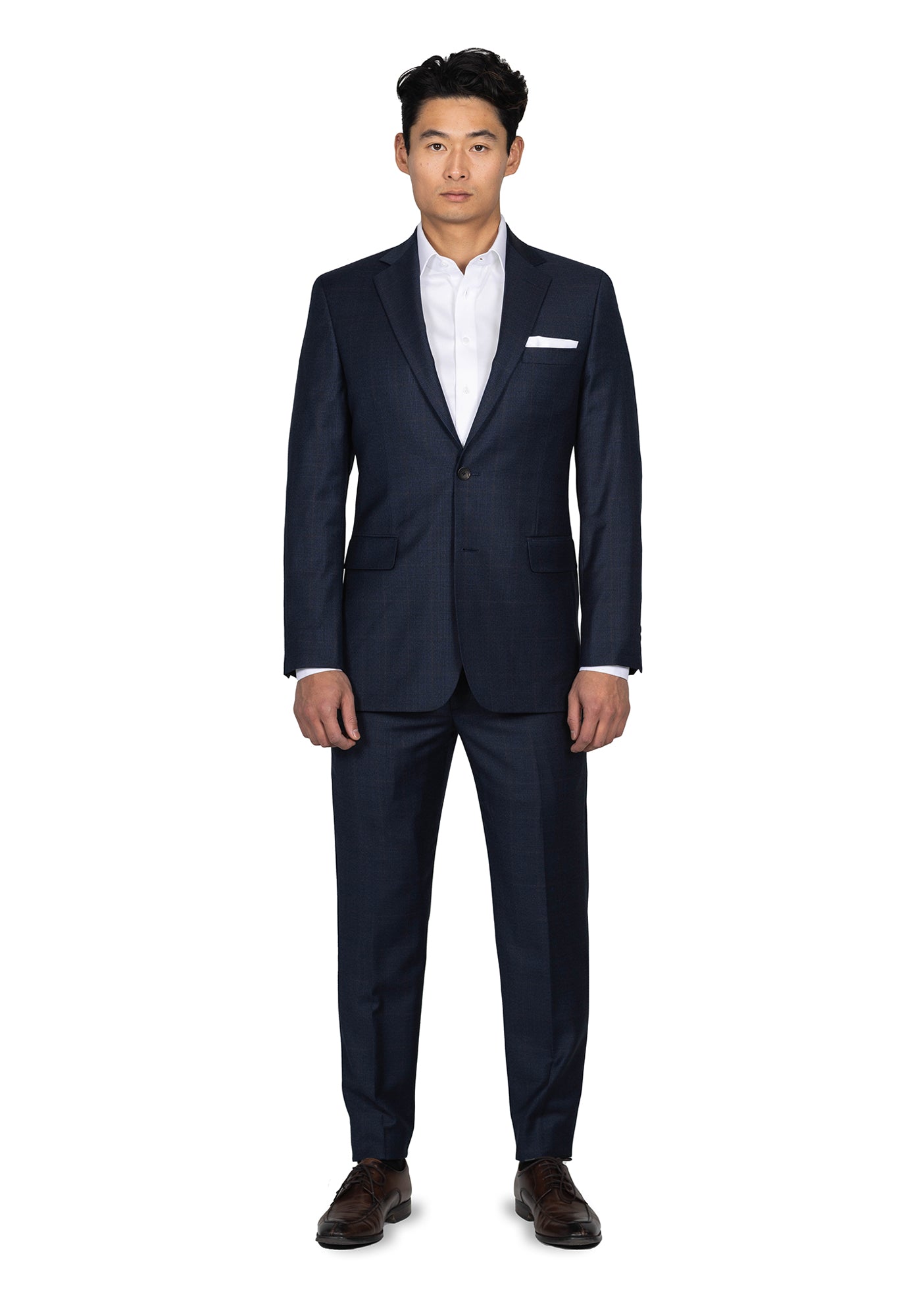 Navy and Maroon Glen Plaid Suit 1