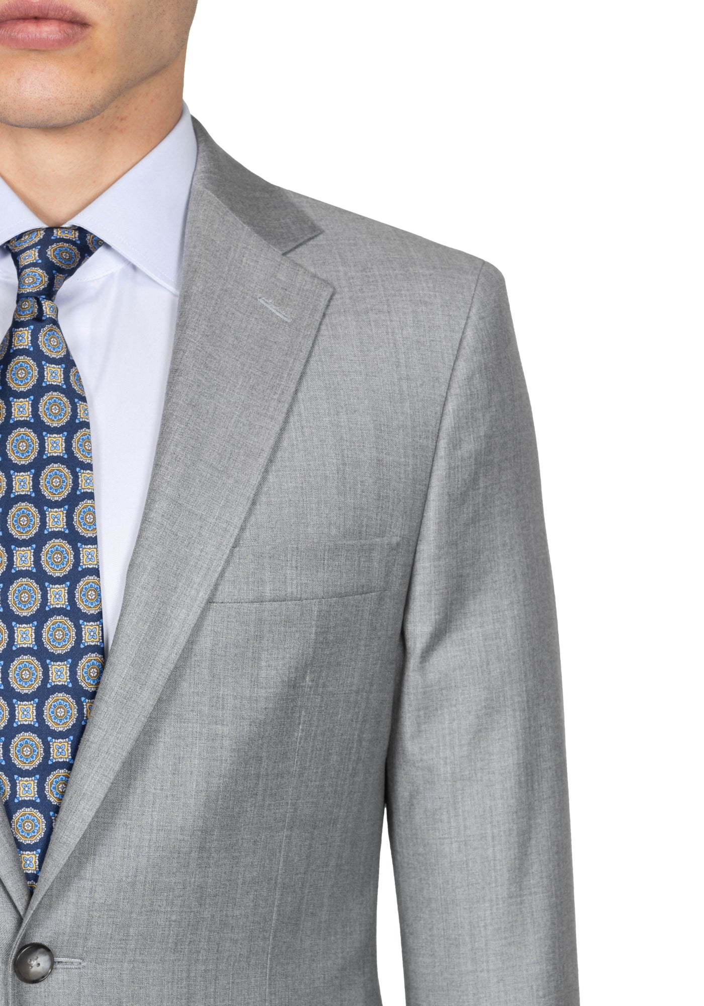 Stretch Light Grey Heather Suit