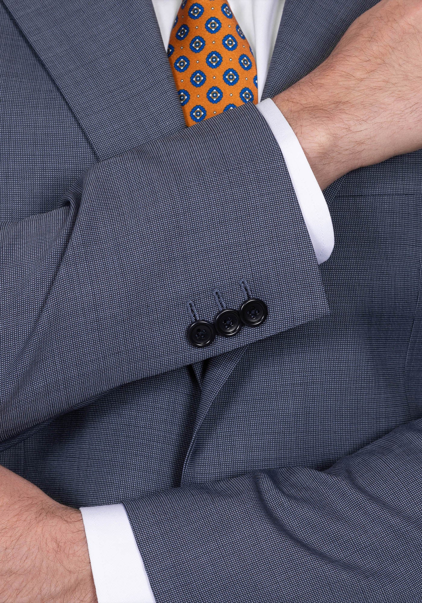 Slate Blue Nail Head Suit 6