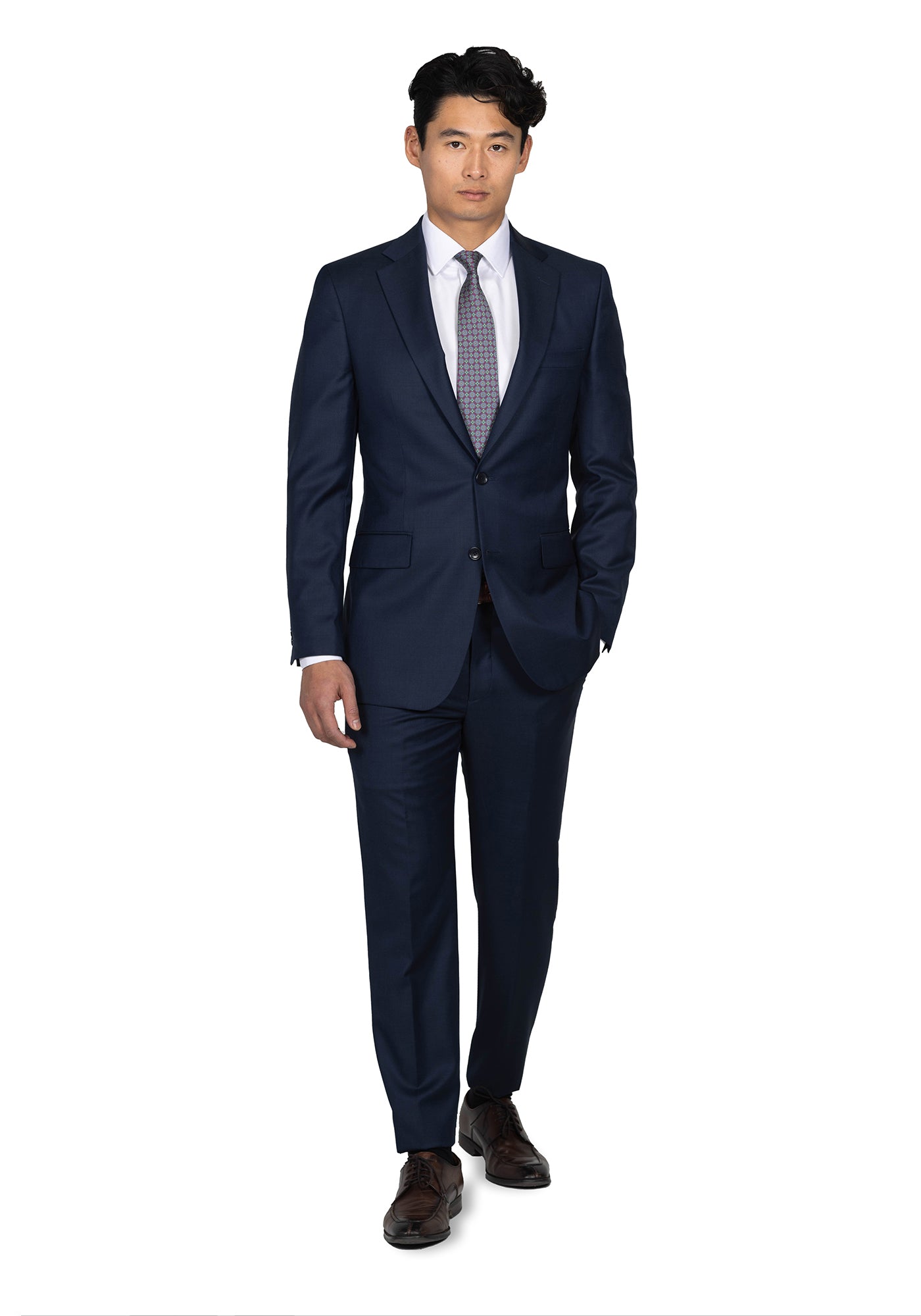Navy Sharkskin Suit
