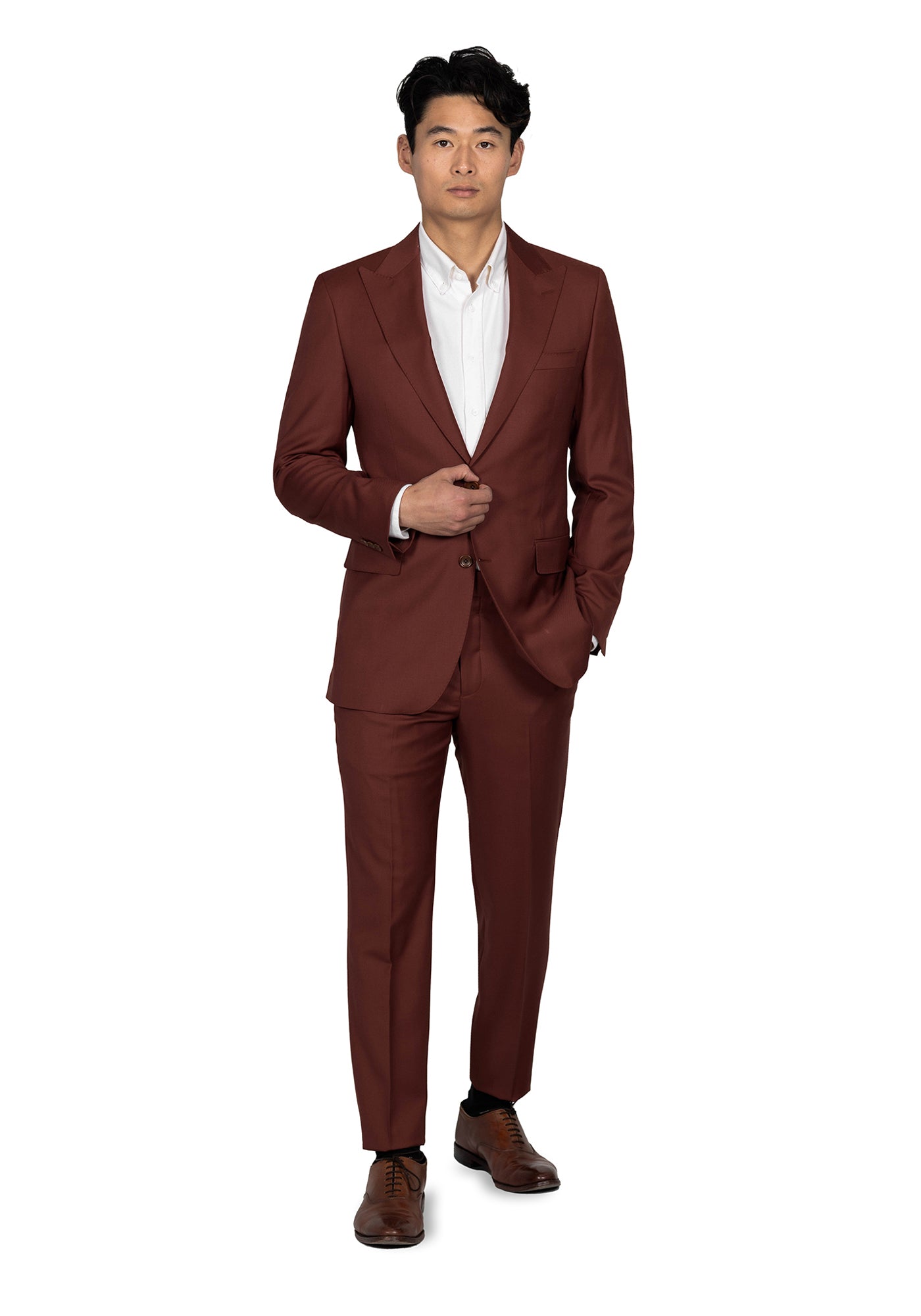 Brick Red Twill Suit 2