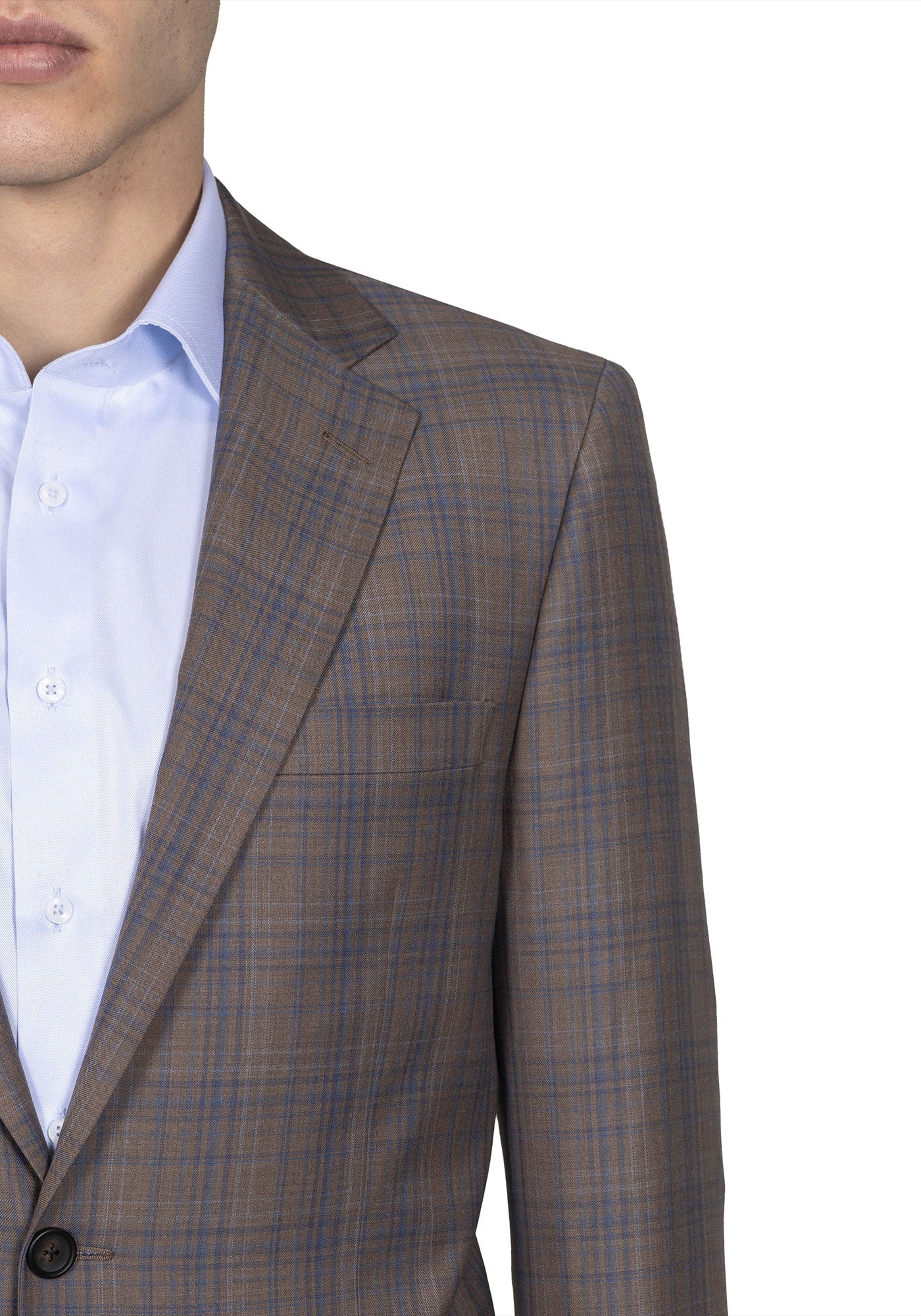Tan And Blue Plaid Blazer 4