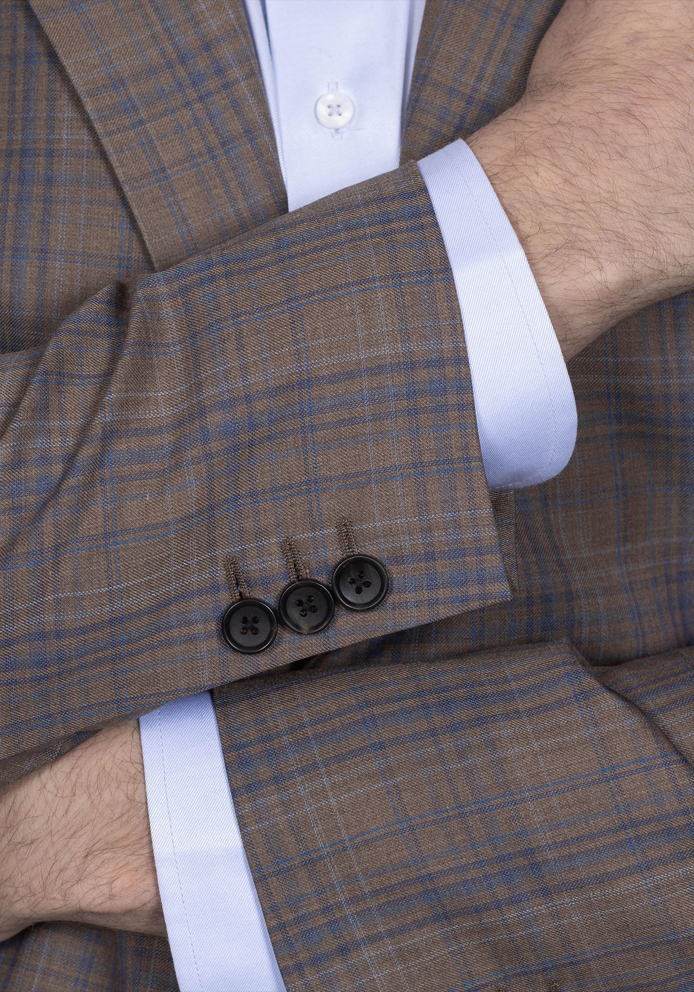 Tan and Blue Plaid Suit 6