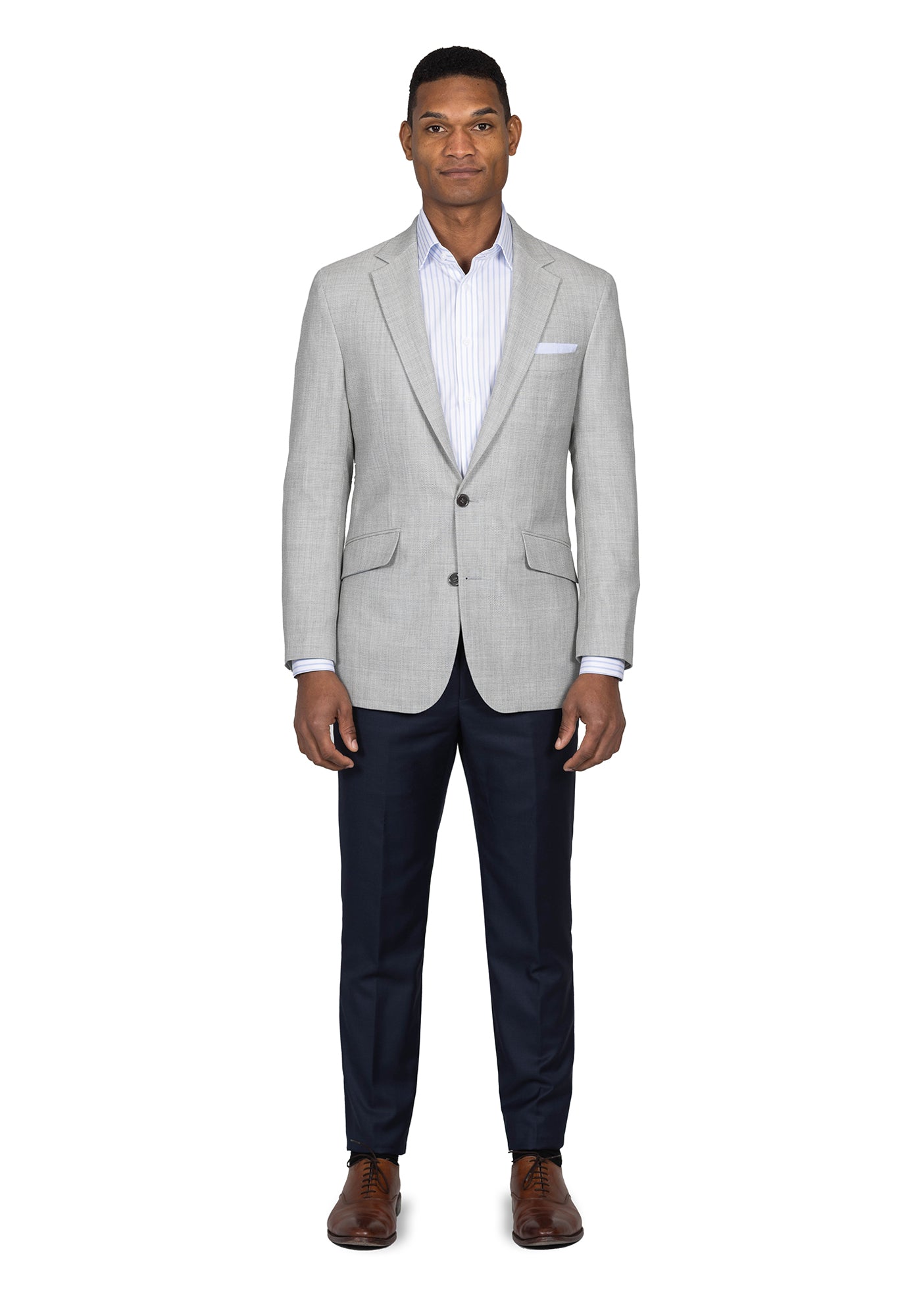Light Grey Hopsack Custom Dress Pants