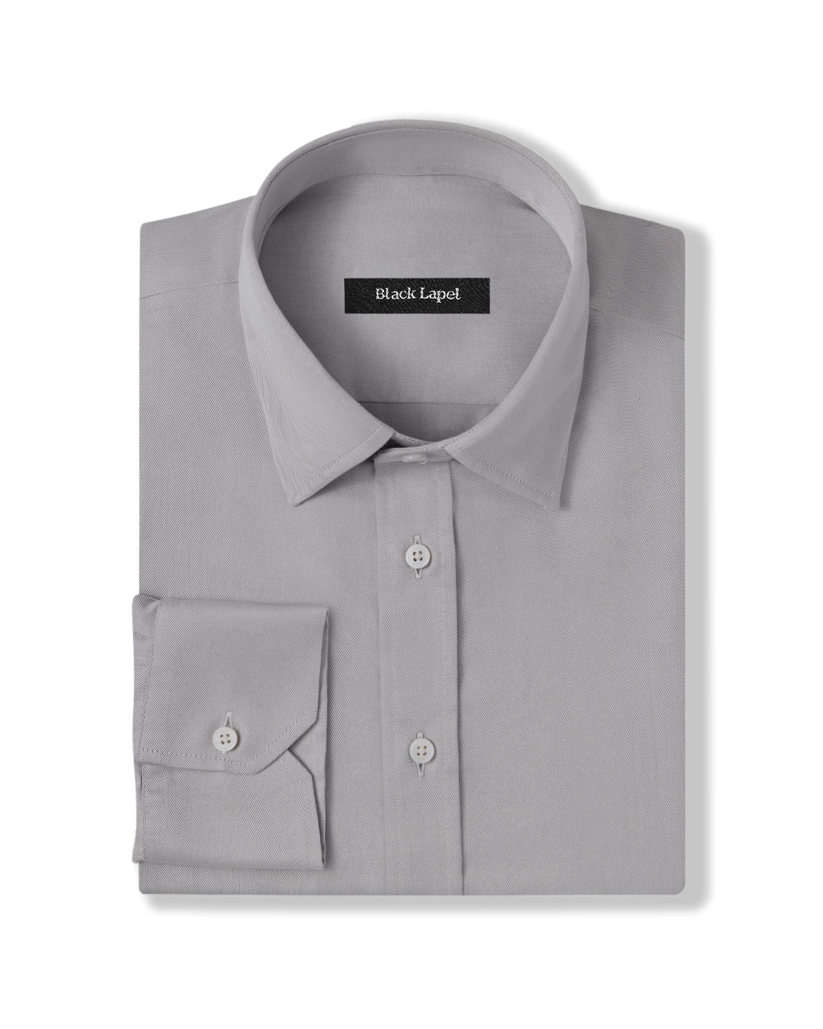 Easy-Care Light Grey Fine Twill Dress Shirt 1