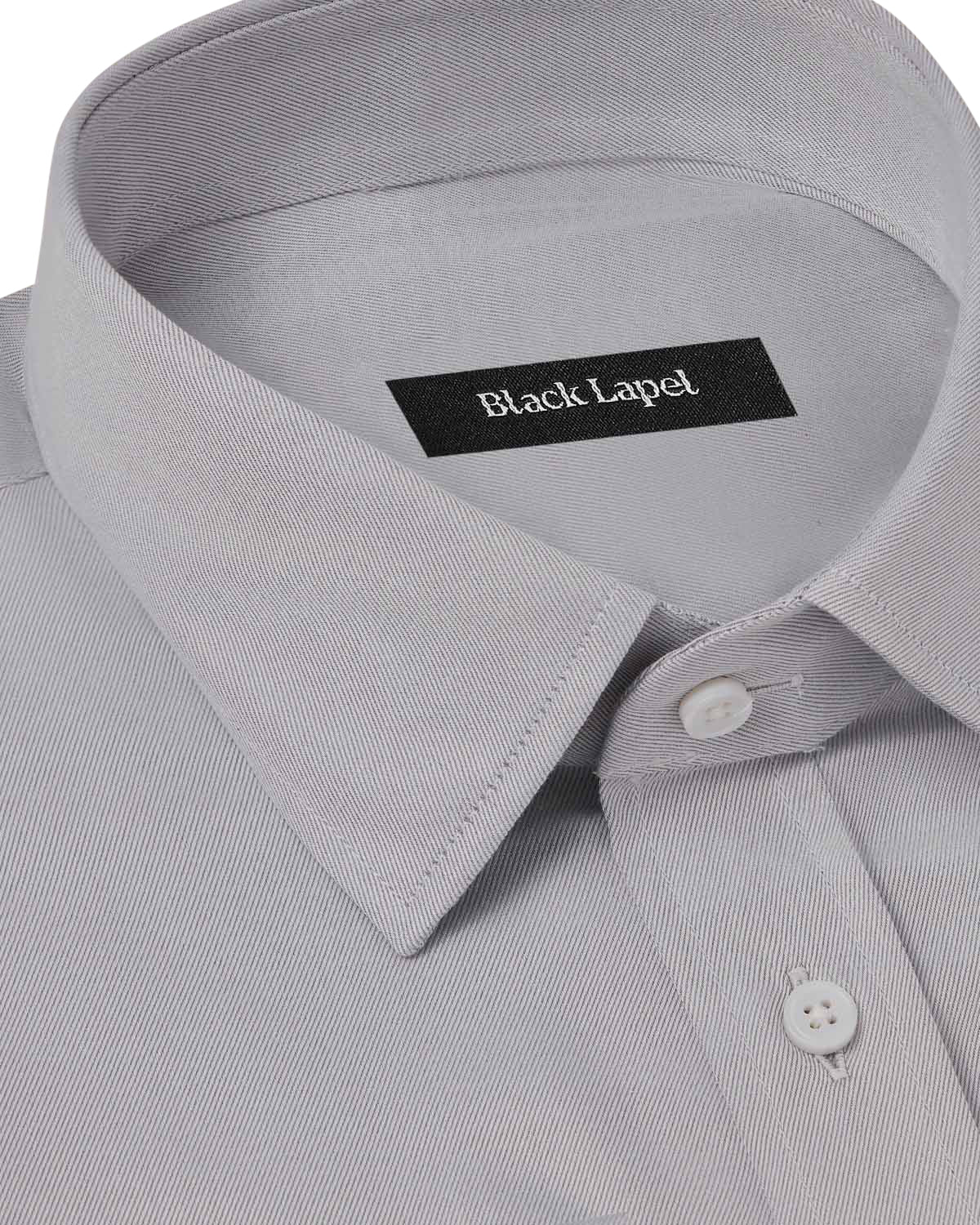 Easy-Care Light Grey Fine Twill Dress Shirt 2