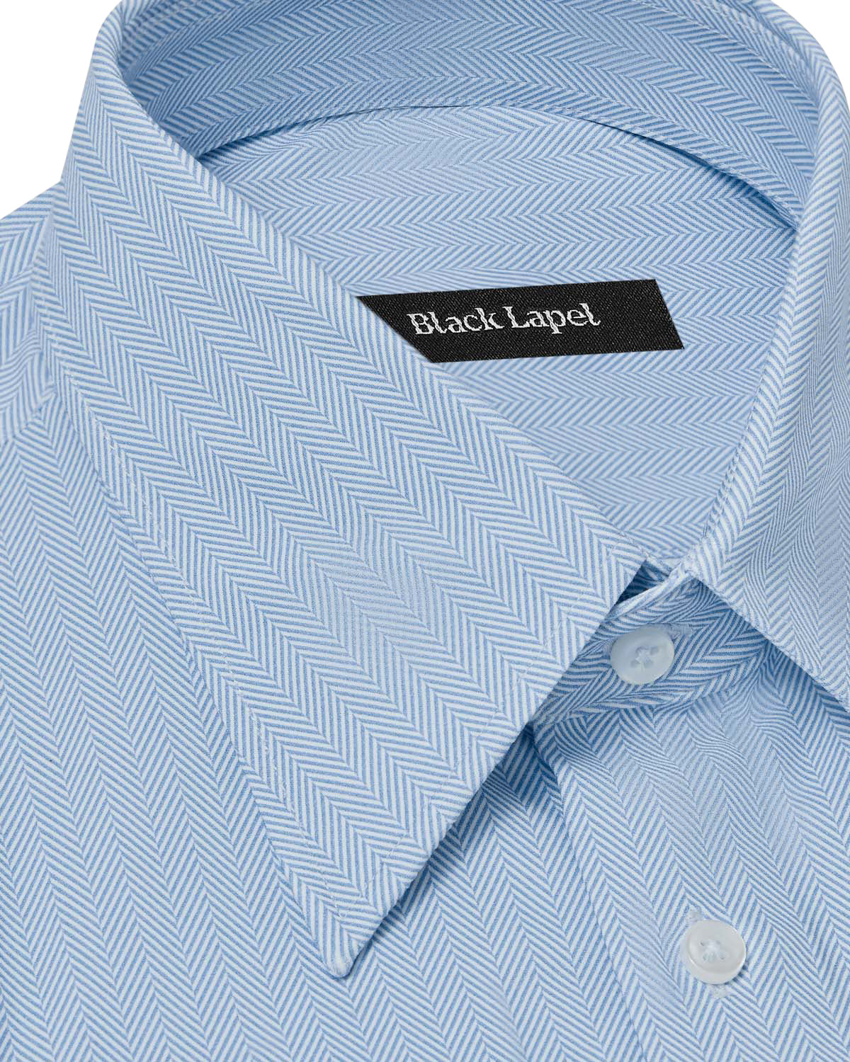 Ultra Comfort Blue Herringbone Dress Shirt 2