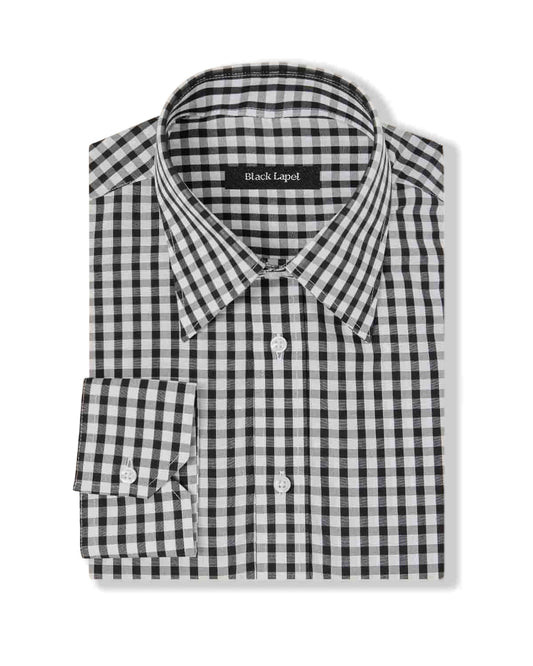 Black Gingham Dress Shirt 1