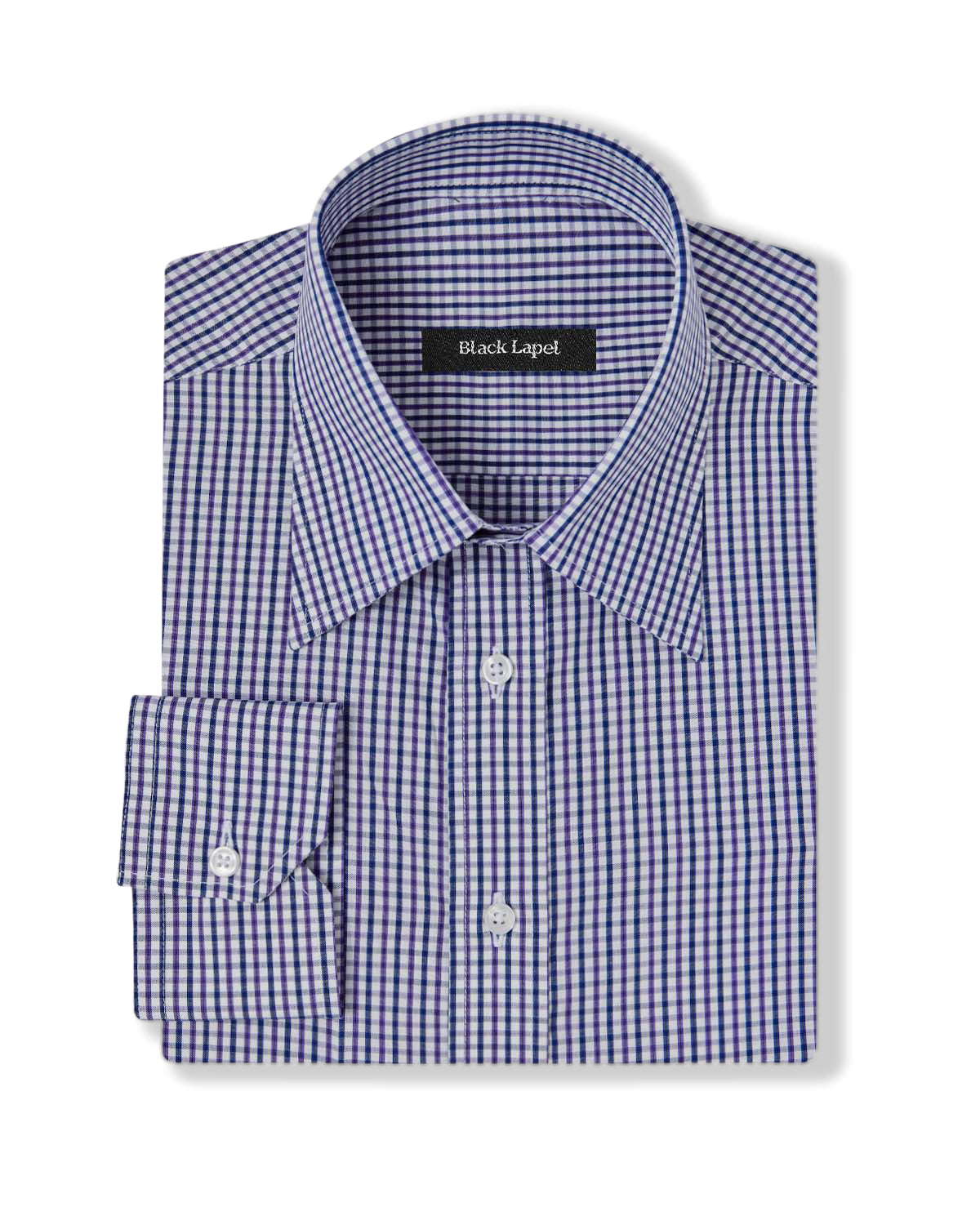 Purple and Navy Tattersall Custom Dress Shirt