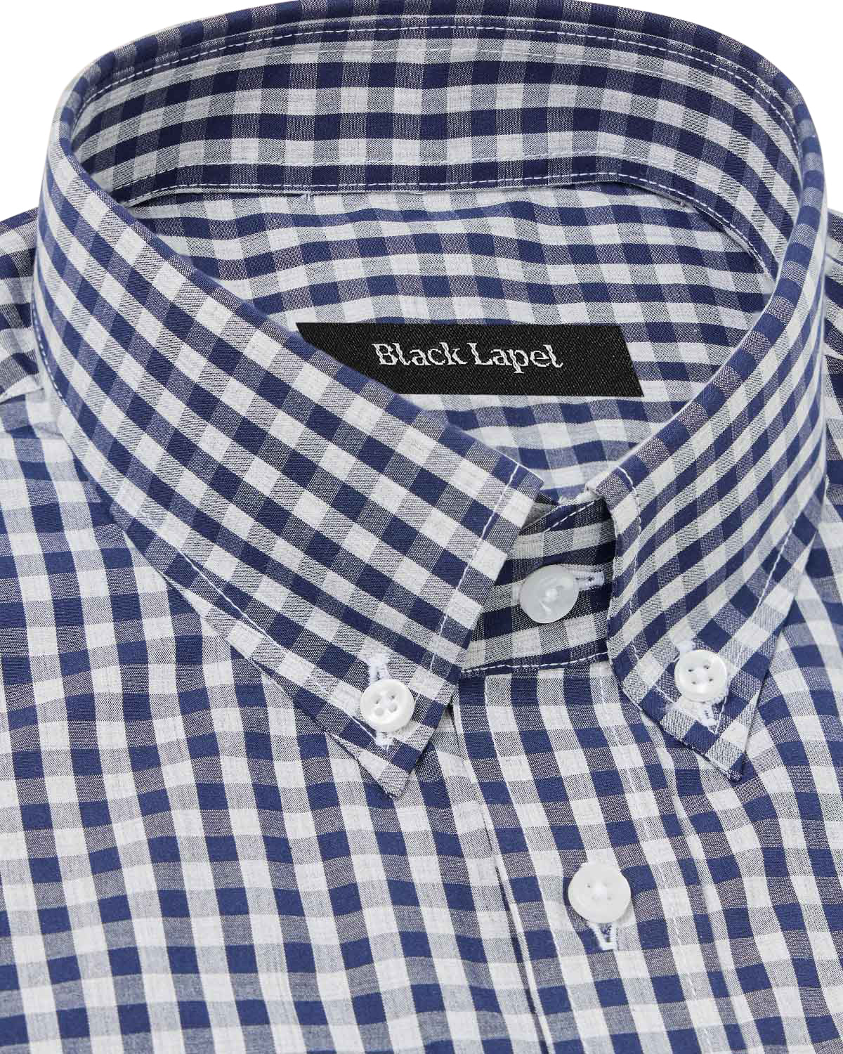 Navy Melange Gingham Casual Shirt 2