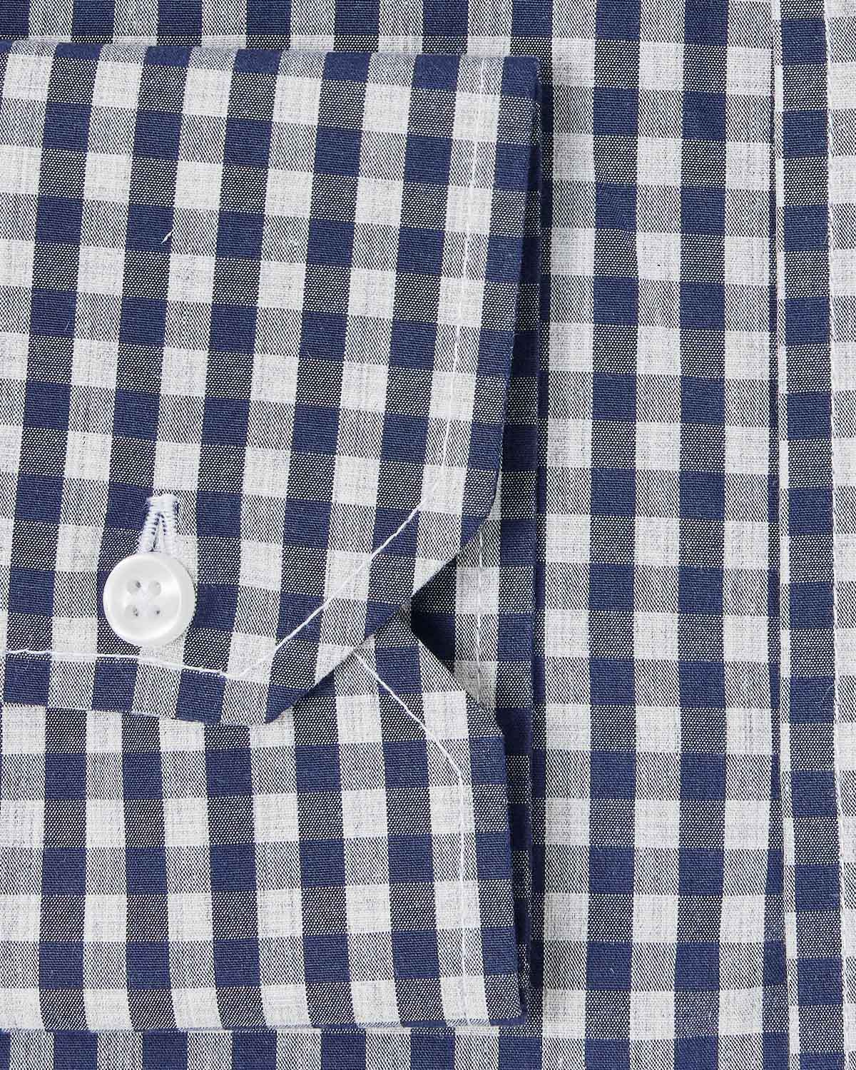 Navy Melange Gingham Casual Shirt 3