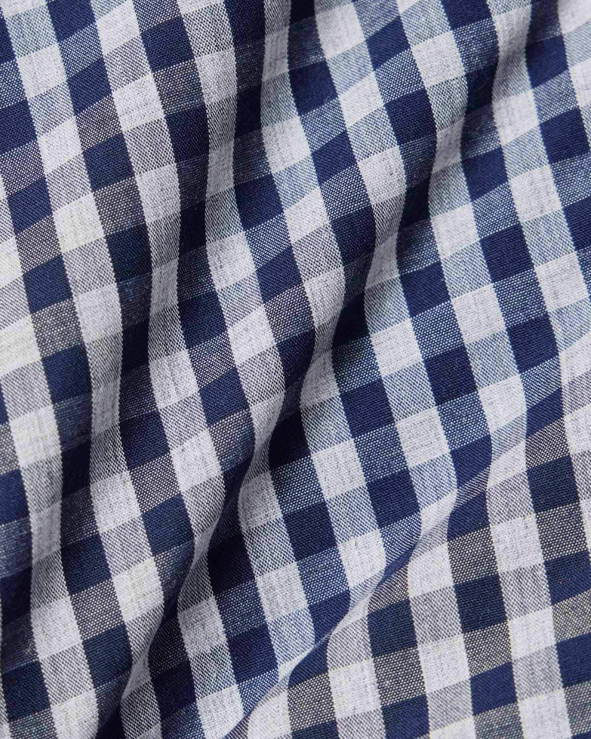Navy Melange Gingham Casual Shirt 4