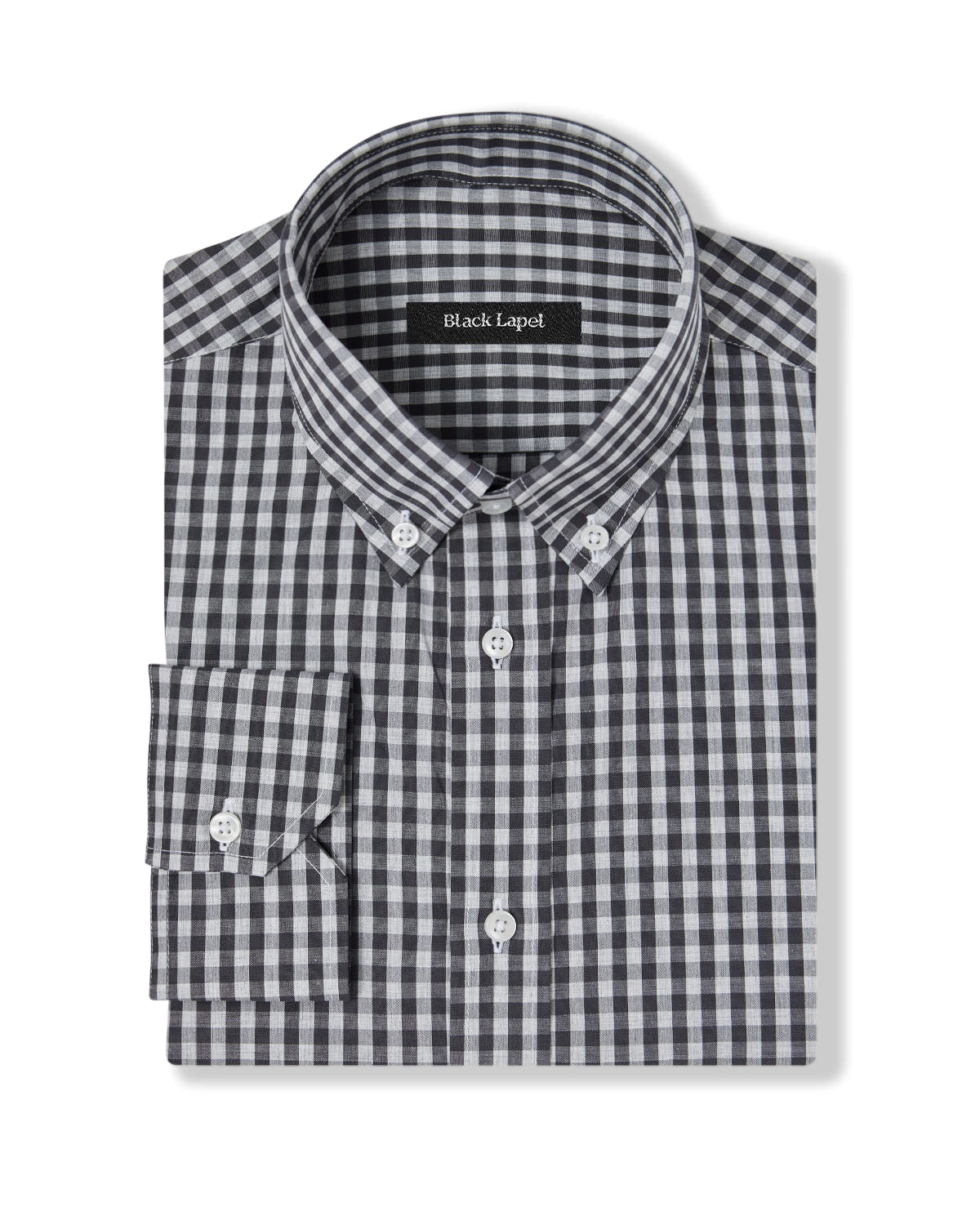 Grey Melange Gingham Custom Dress Shirt