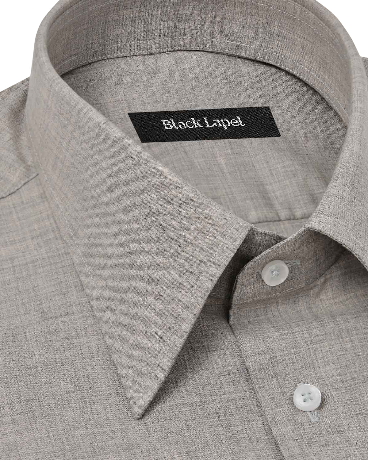 Light Grey Melange Poplin Dress Shirt 2