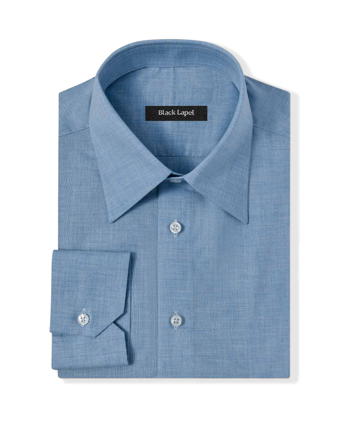 Light Blue Melange Poplin Dress Shirt 1