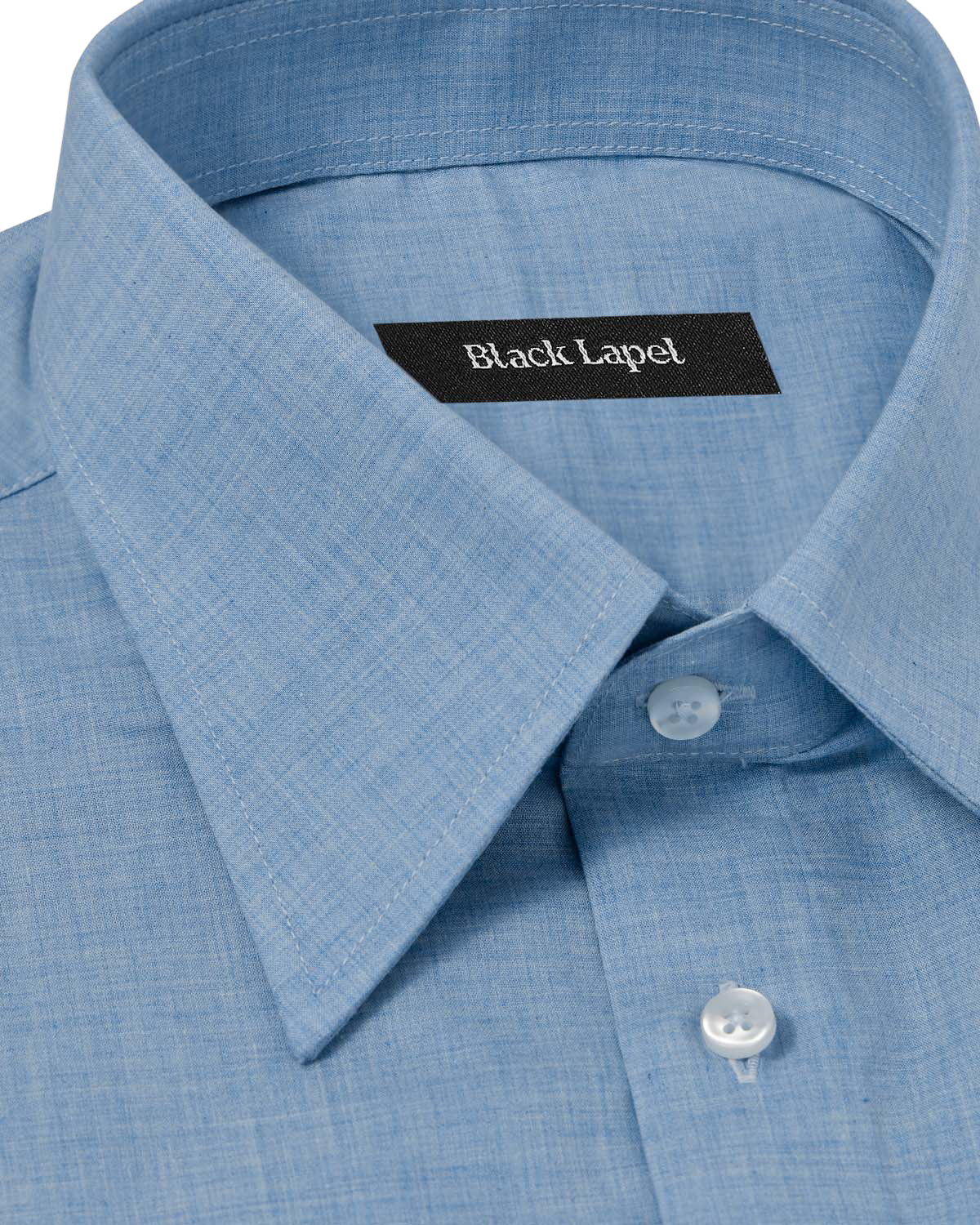 Light Blue Melange Poplin Dress Shirt 2