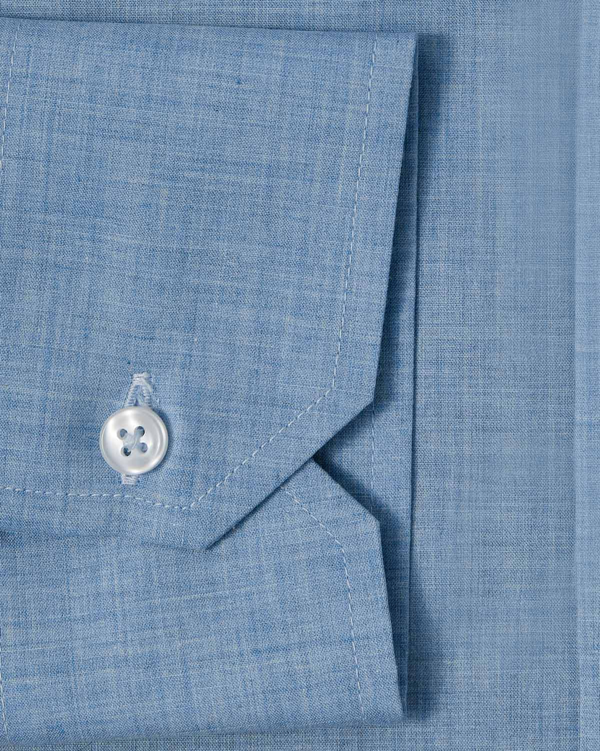 Light Blue Melange Poplin Dress Shirt 3