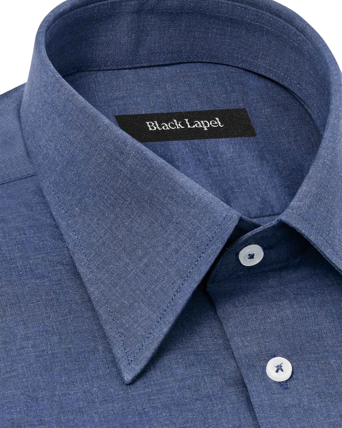 Dark Blue Melange Polin Dress Shirt 2