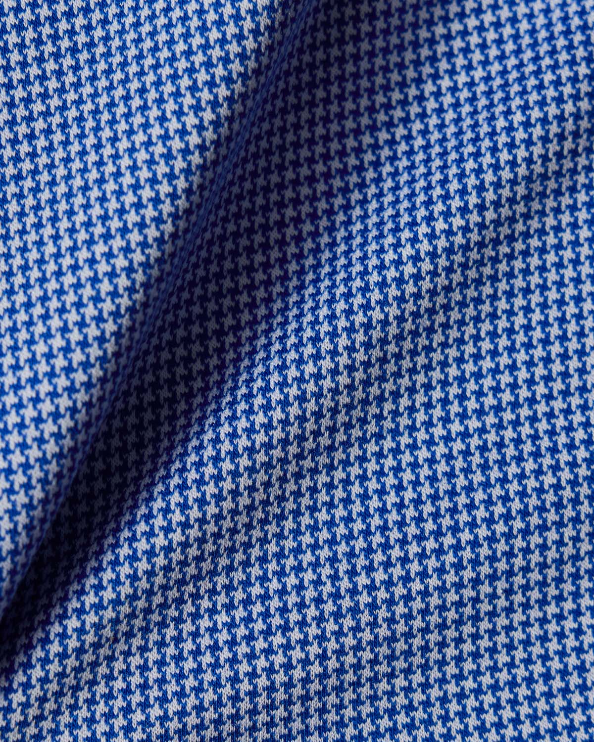Blue Houndstooth Performance Pique Knit Shirt 4