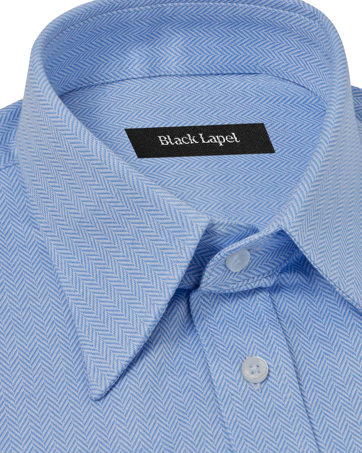 Blue Herringbone Performance Pique Knit Shirt 2