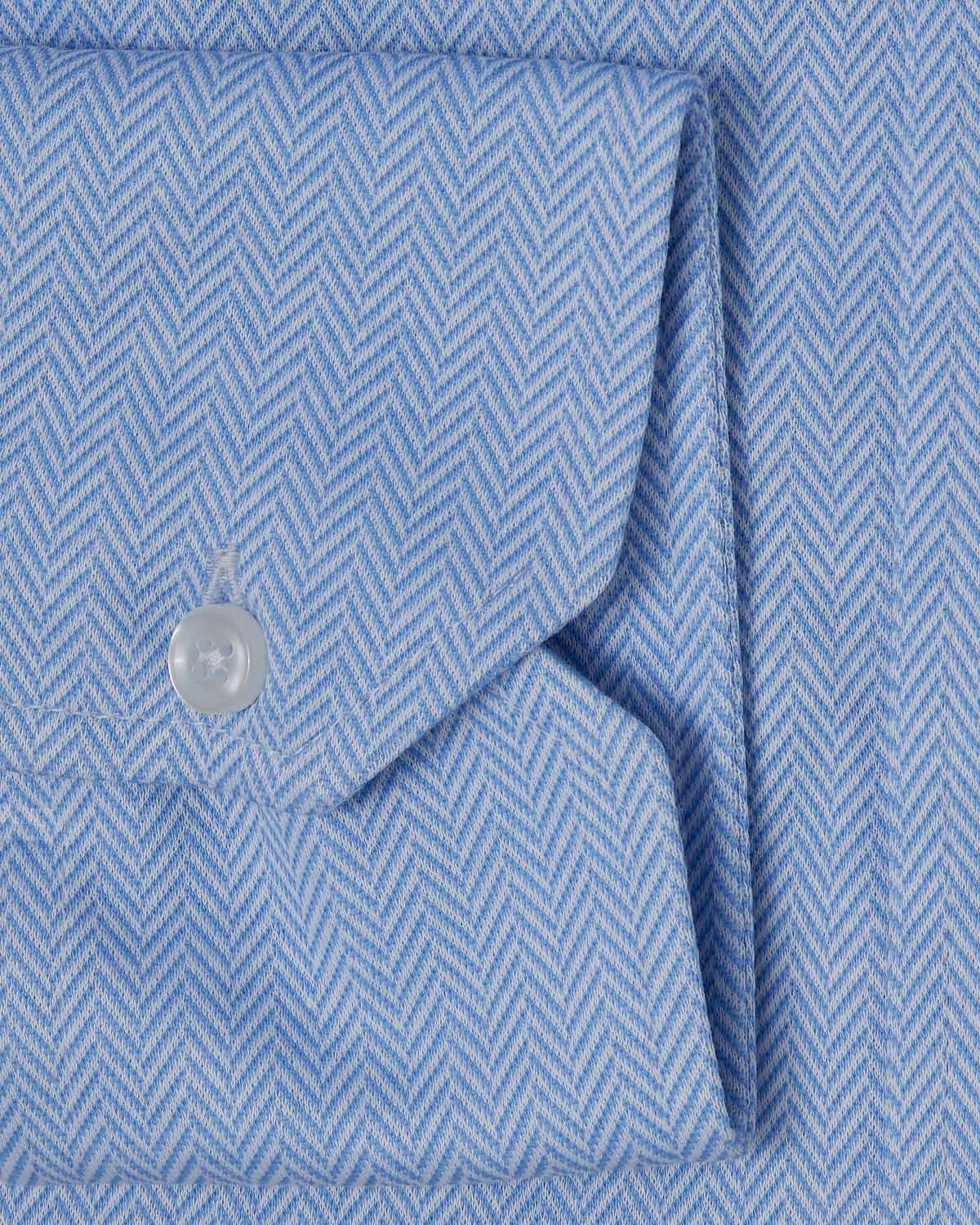 Blue Herringbone Performance Pique Knit Shirt 3